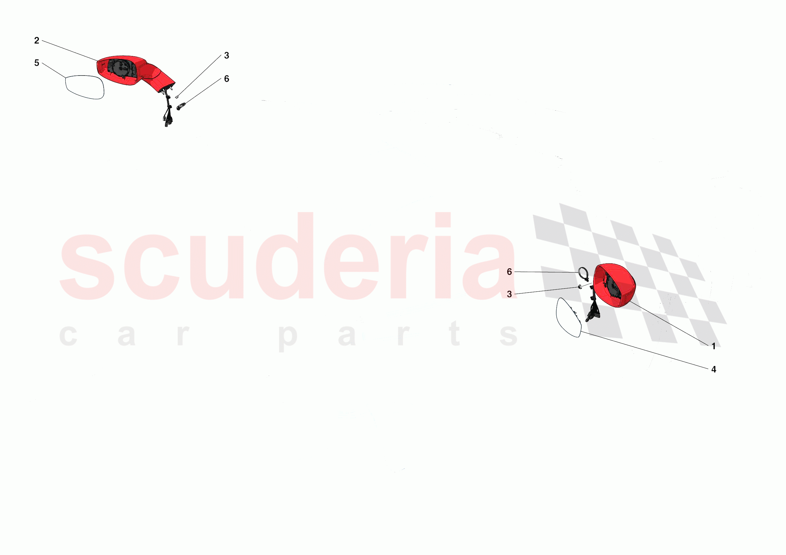 EXTERNAL REAR VIEW MIRRORS of Ferrari Ferrari 488 Pista Spider USA