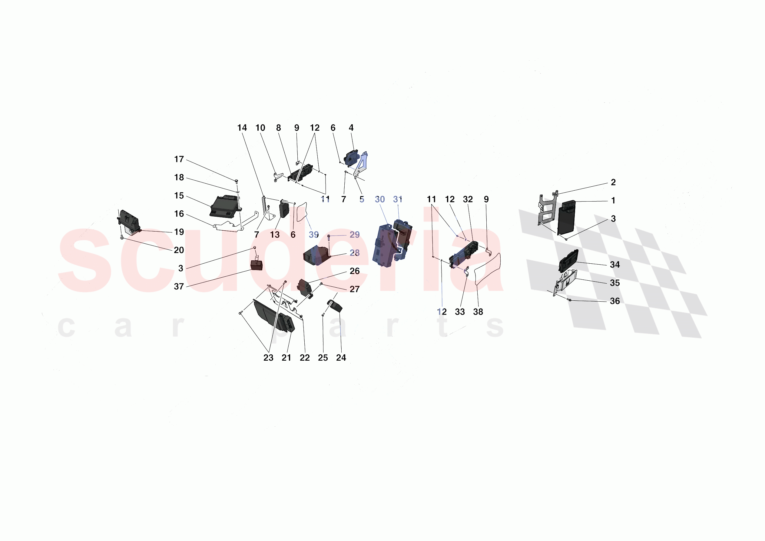 ELECTRICAL SYSTEM CONTROL UNITS of Ferrari Ferrari 488 Pista Spider USA