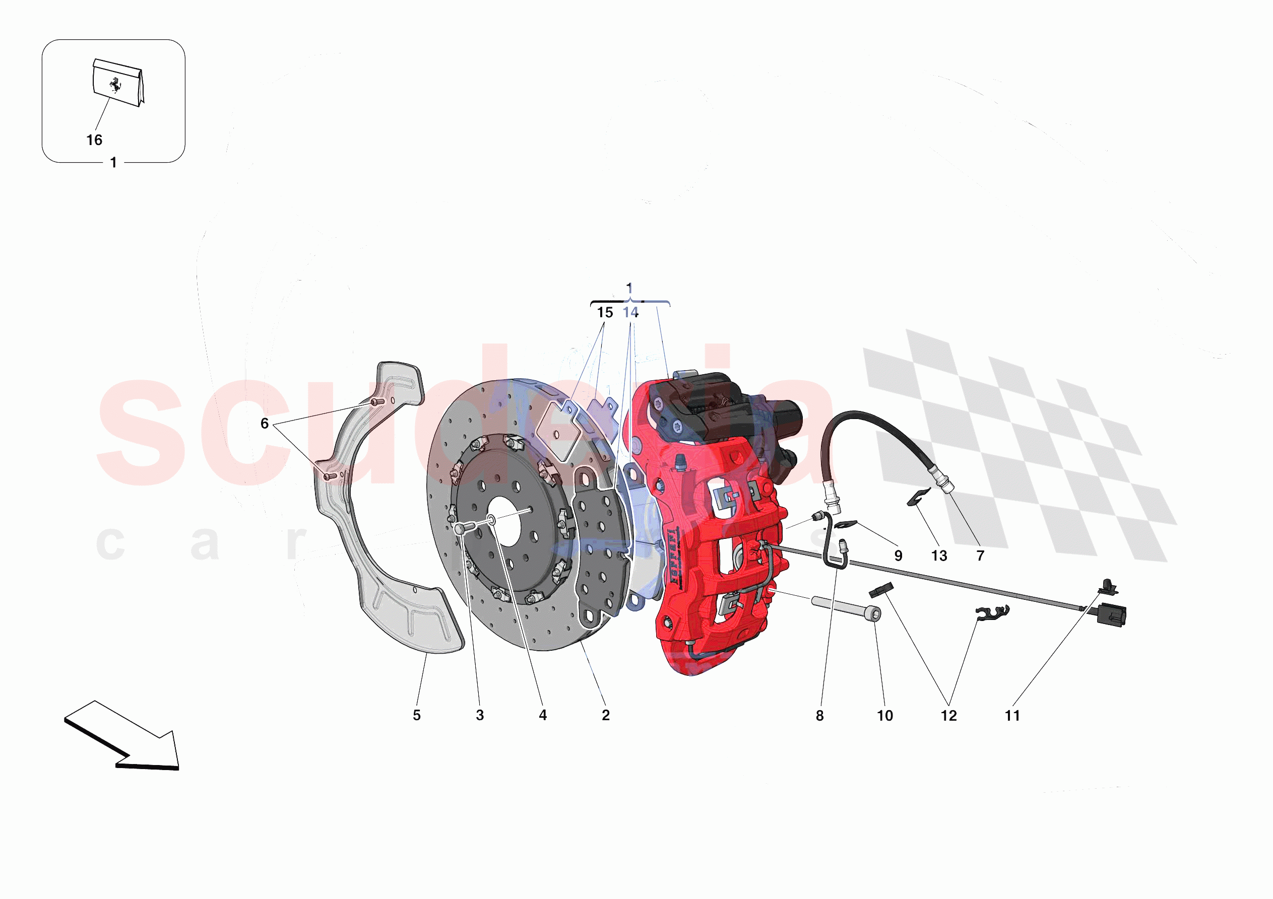 REAR SUSPENSION - CALIPERS AND DISCS of Ferrari Ferrari 488 Pista USA