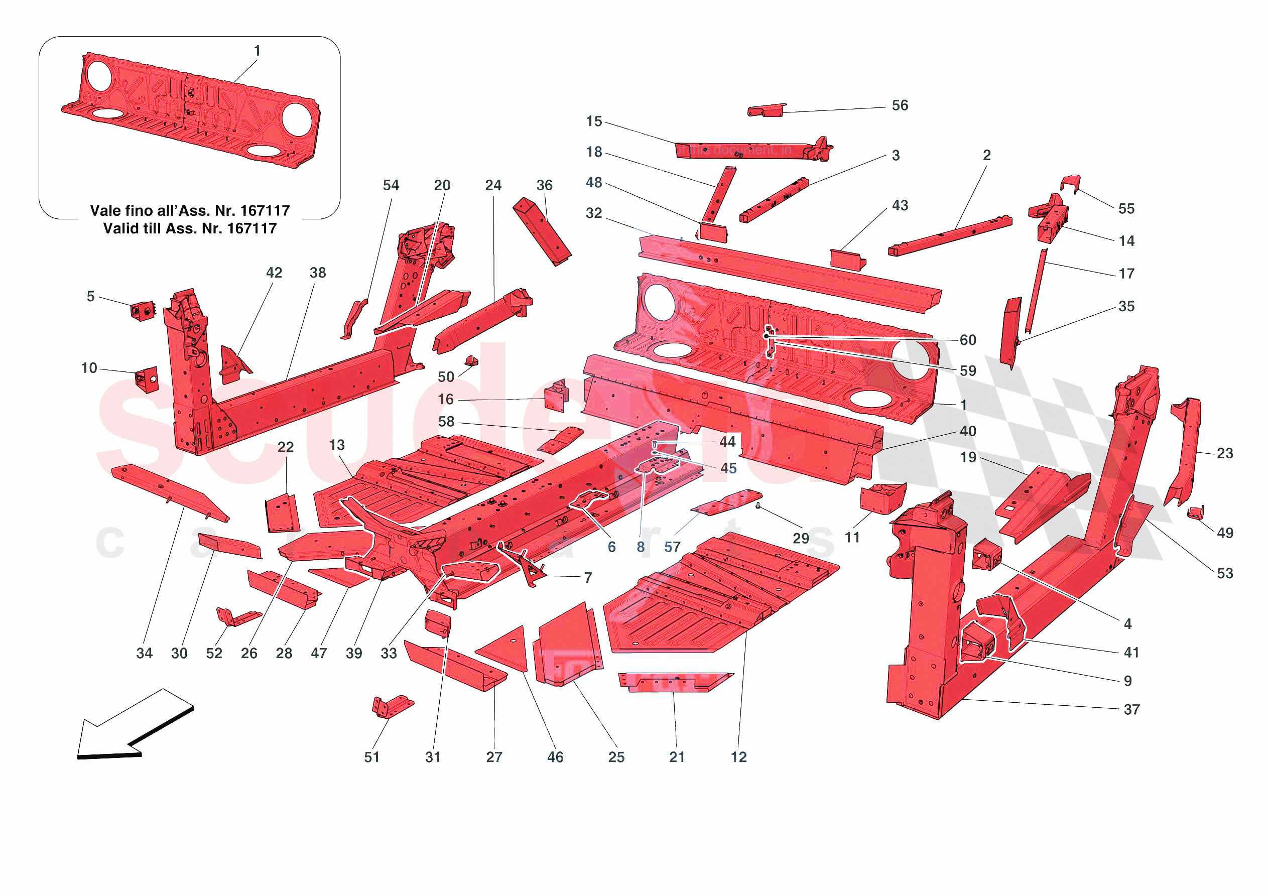 STRUCTURES AND ELEMENTS, CENTRE OF VEHICLE of Ferrari Ferrari 488 Pista USA