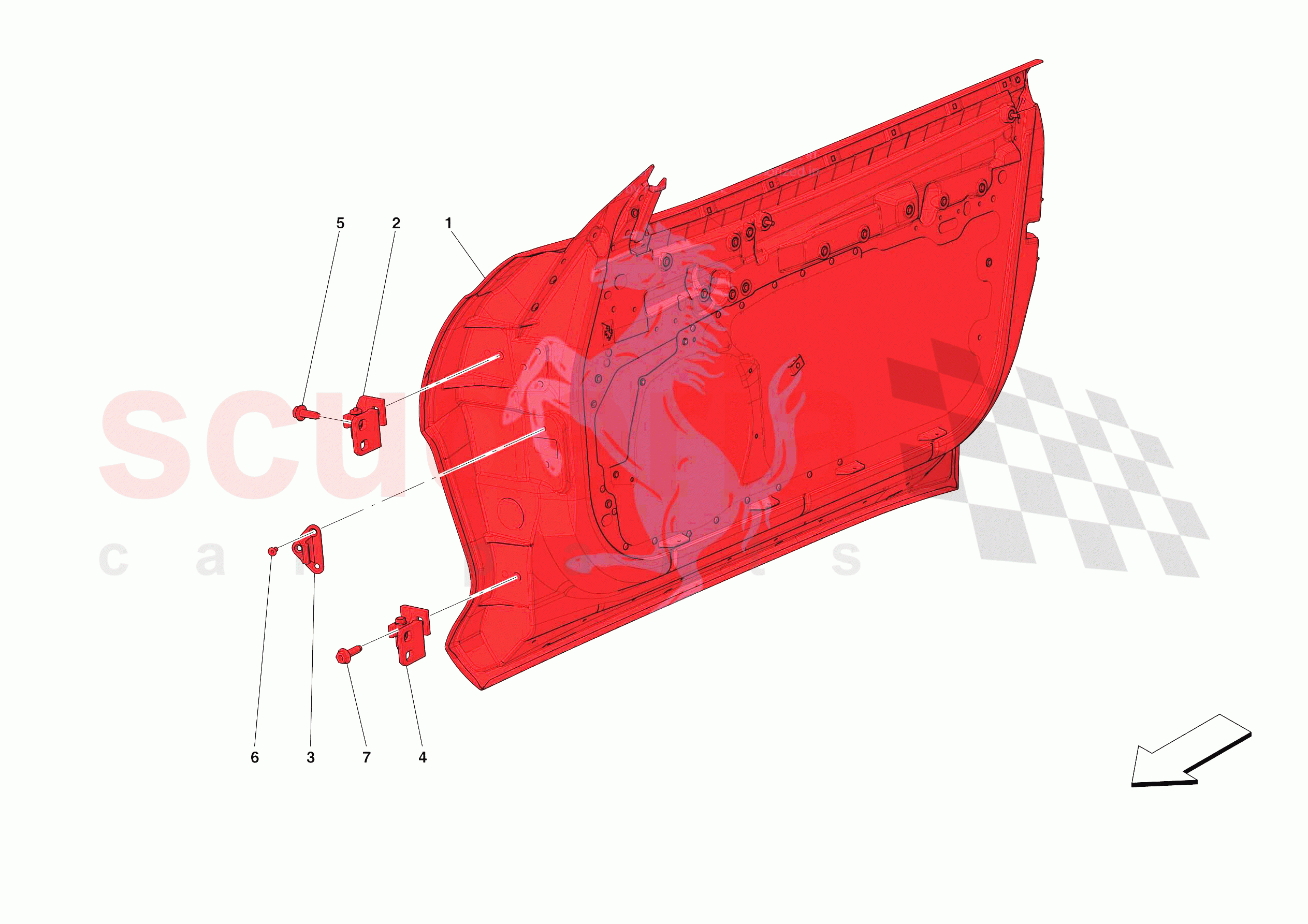 FRONT DOOR SUBSTRUCTURE of Ferrari Ferrari 812 Competizione A Europe