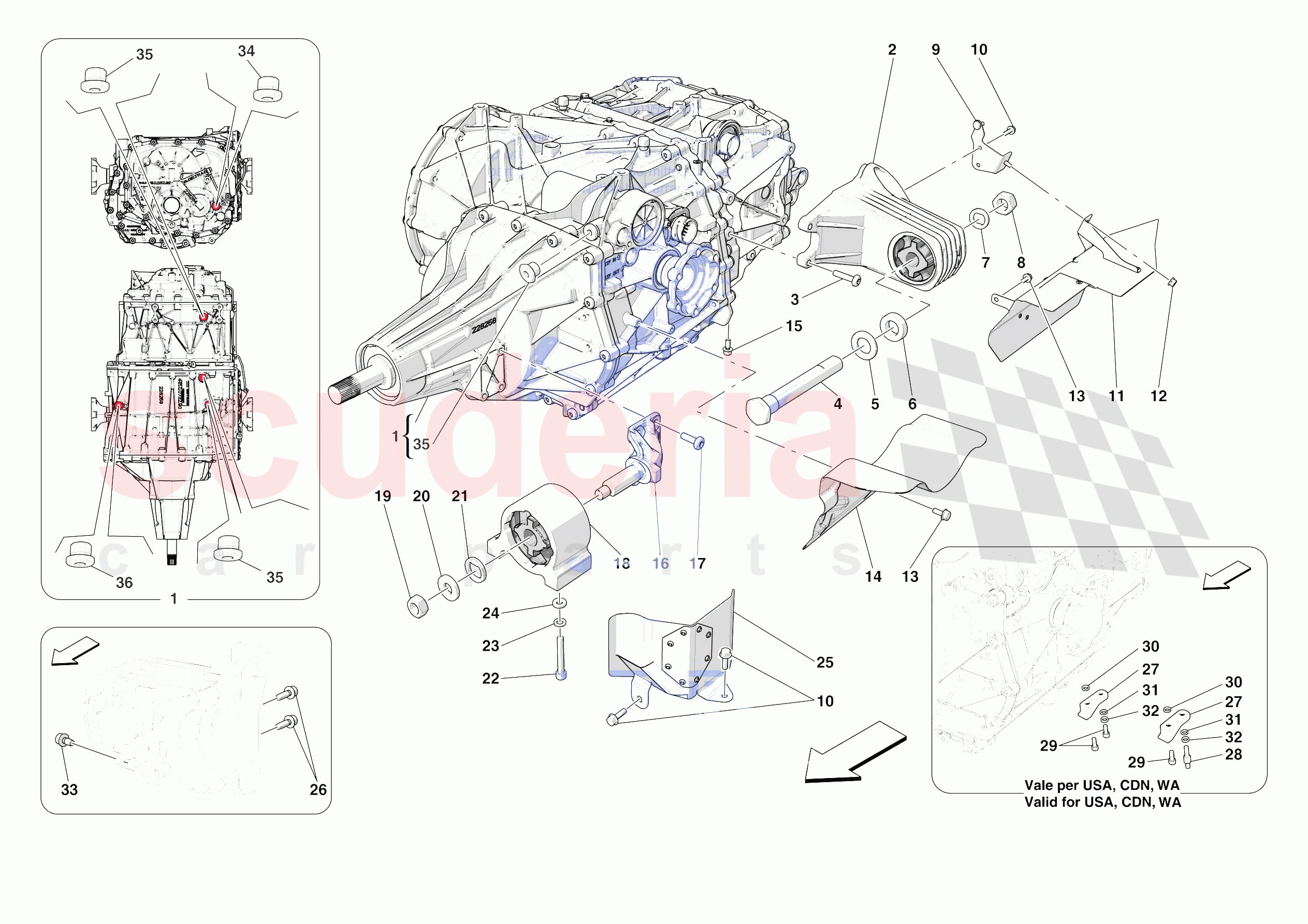 GEARBOX AND FASTENERS of Ferrari Ferrari 812 Competizione A Europe RH