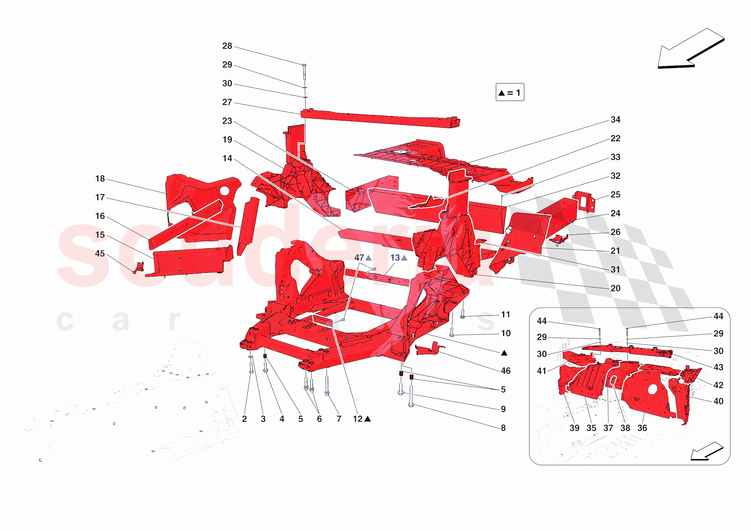 STRUCTURES AND ELEMENTS, REAR OF VEHICLE of Ferrari Ferrari 812 Competizione A Europe RH