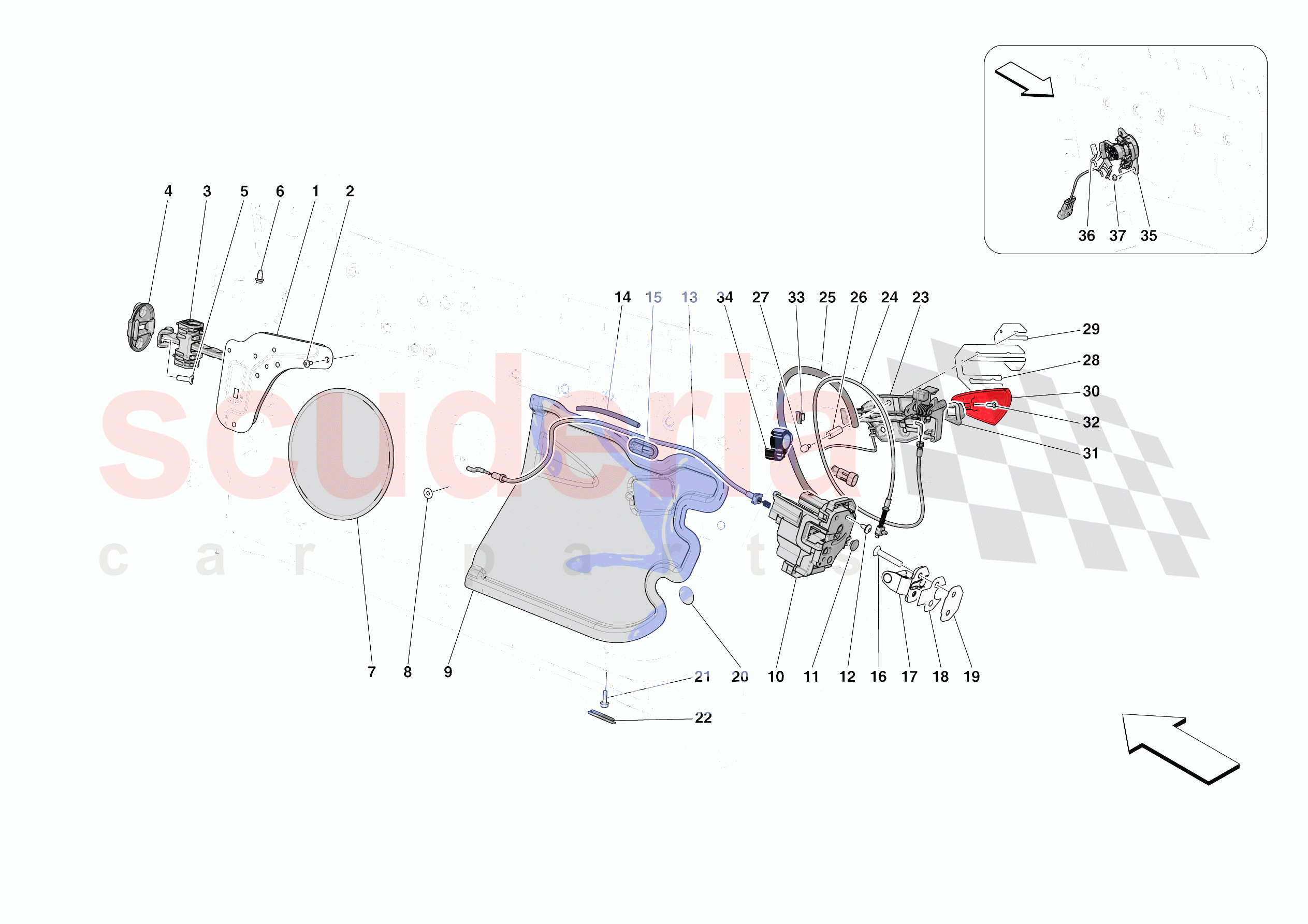 DOORS - OPENING MECHANISMS AND HINGES of Ferrari Ferrari 812 Competizione A Europe RH