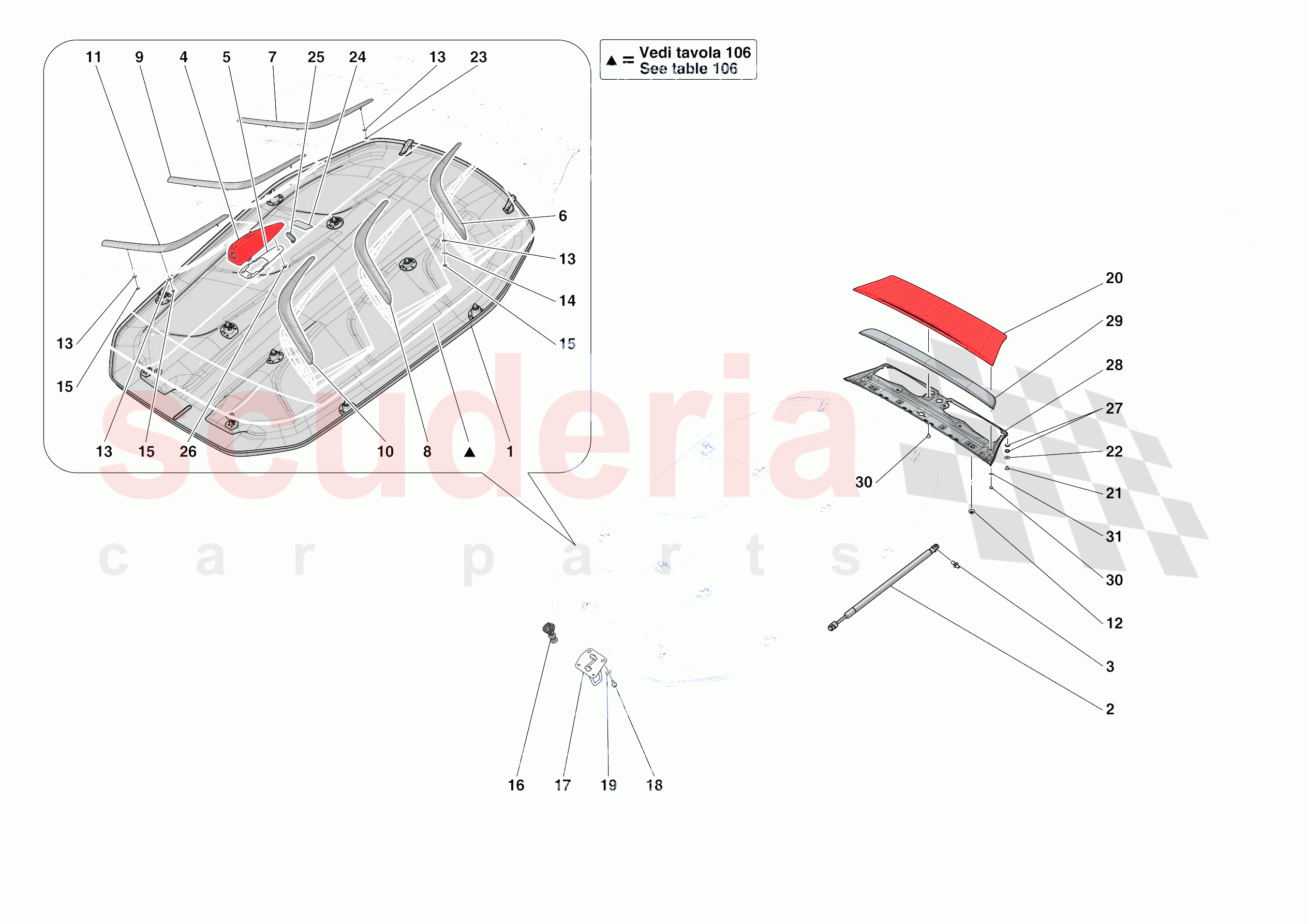 REAR LID TRIM of Ferrari Ferrari 812 Competizione Europe