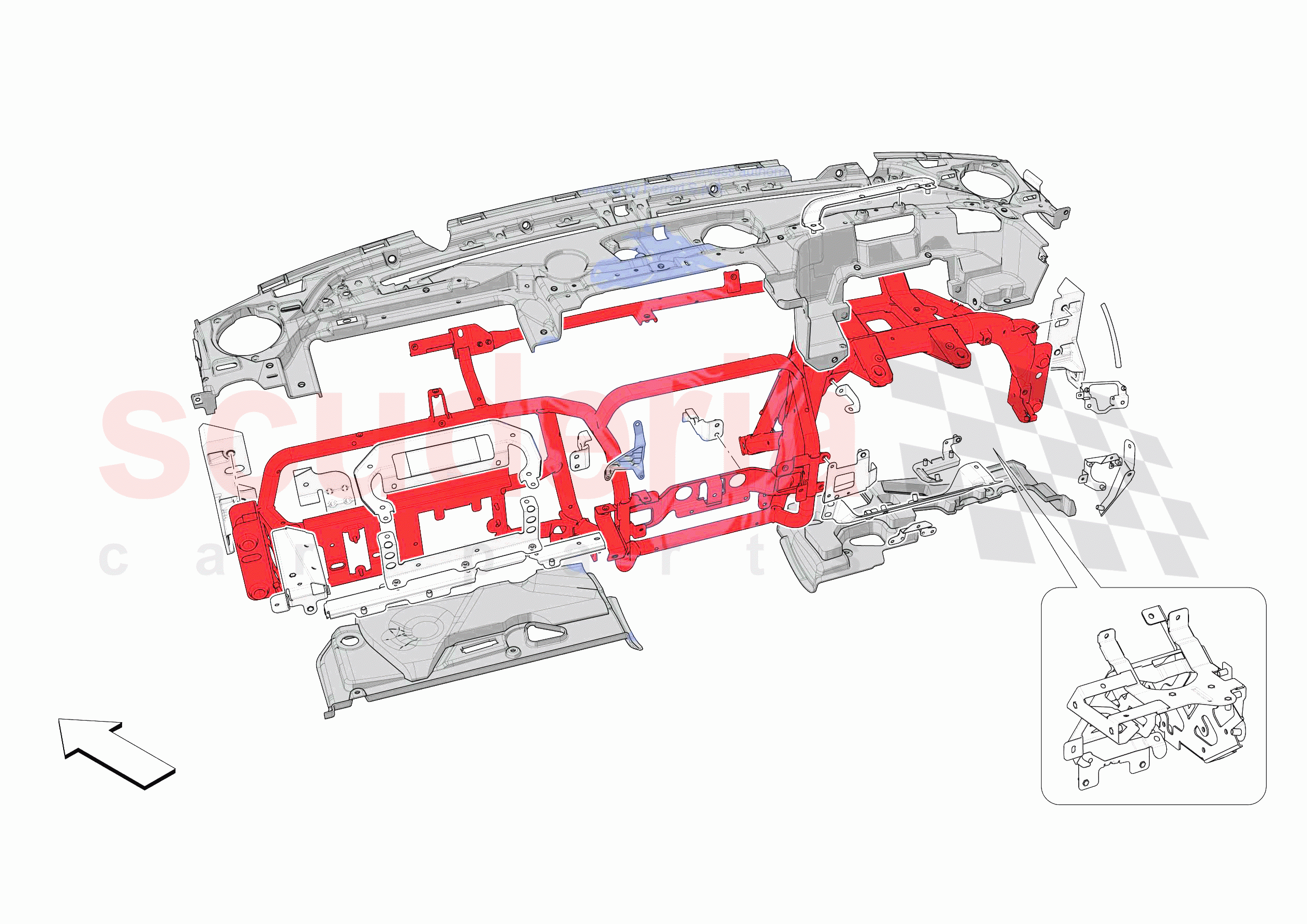 DASHBOARD - SUBSTRUCTURE -APPLICABLE FOR RHD- of Ferrari Ferrari 812 Competizione Europe