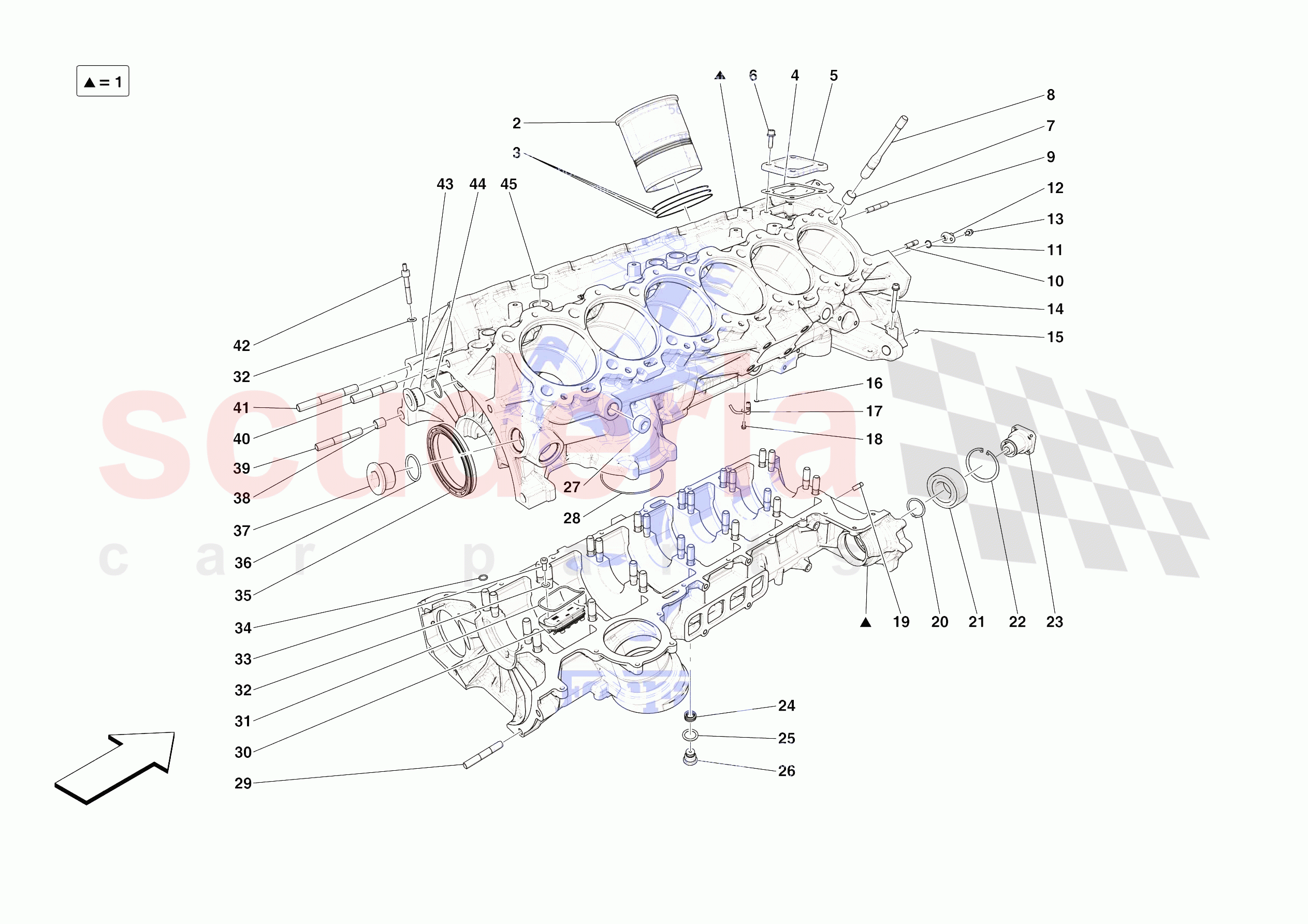 CRANKCASE of Ferrari Ferrari 812 Competizione Europe RH