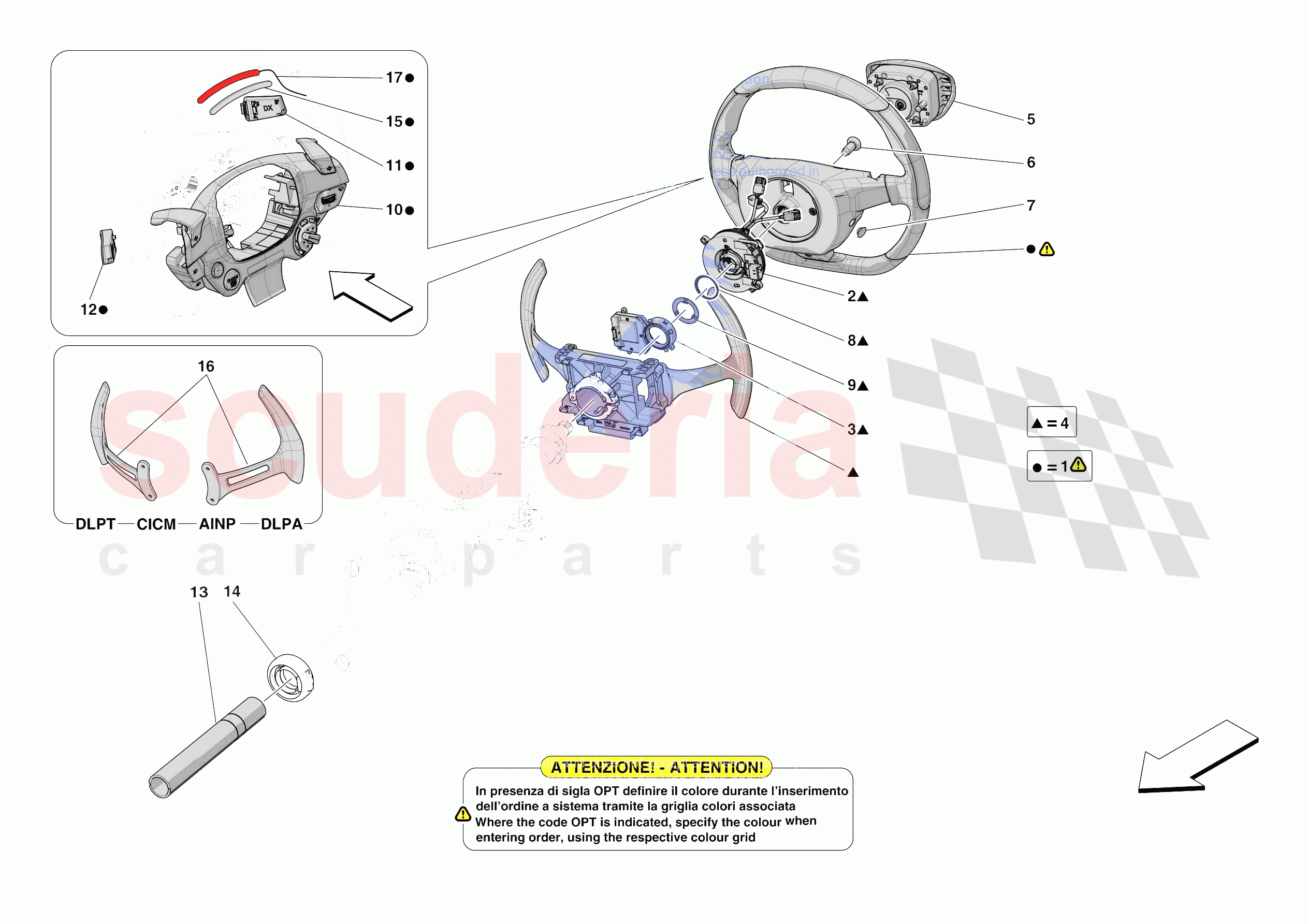 STEERING WHEEL AND STEERING SYSTEM - STEERING WHEEL AND AIRBAG of Ferrari Ferrari 812 Competizione Europe RH