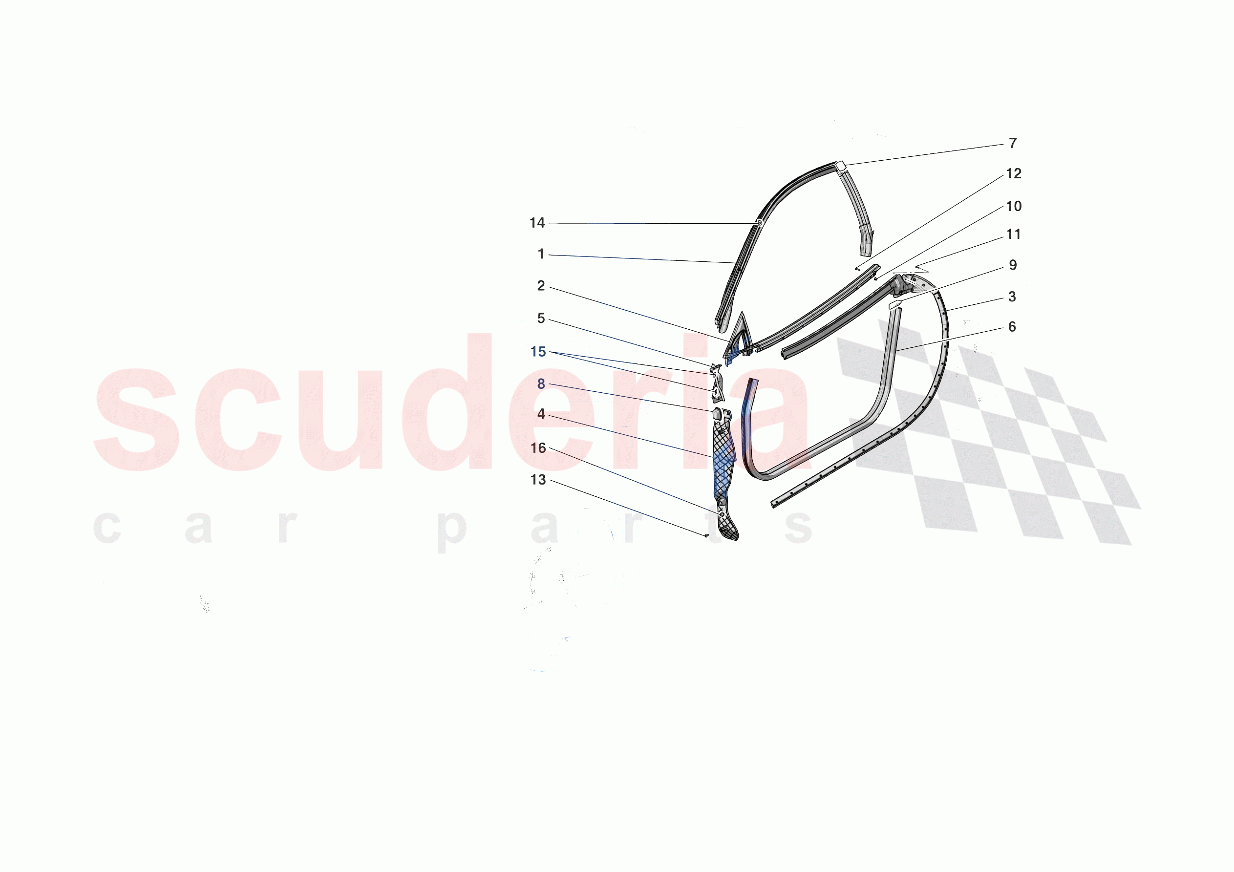 DOOR SEALS of Ferrari Ferrari 812 Competizione Europe RH