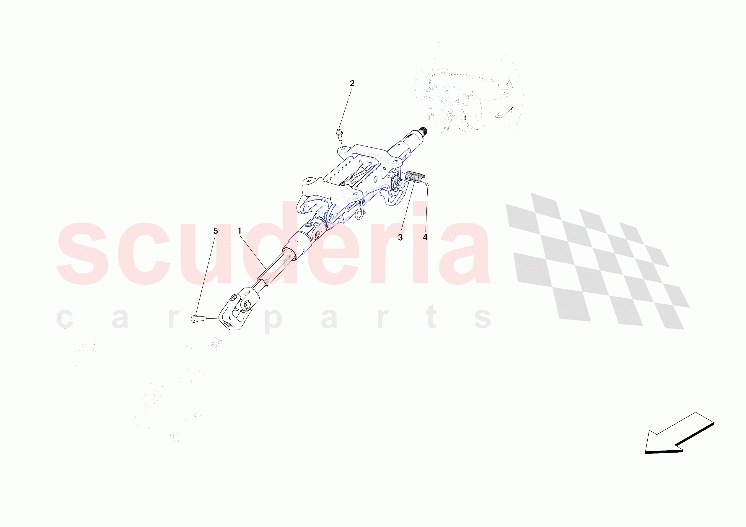 STEERING WHEEL AND STEERING SYSTEM - STEERING COLUMN of Ferrari Ferrari Daytona SP3 USA