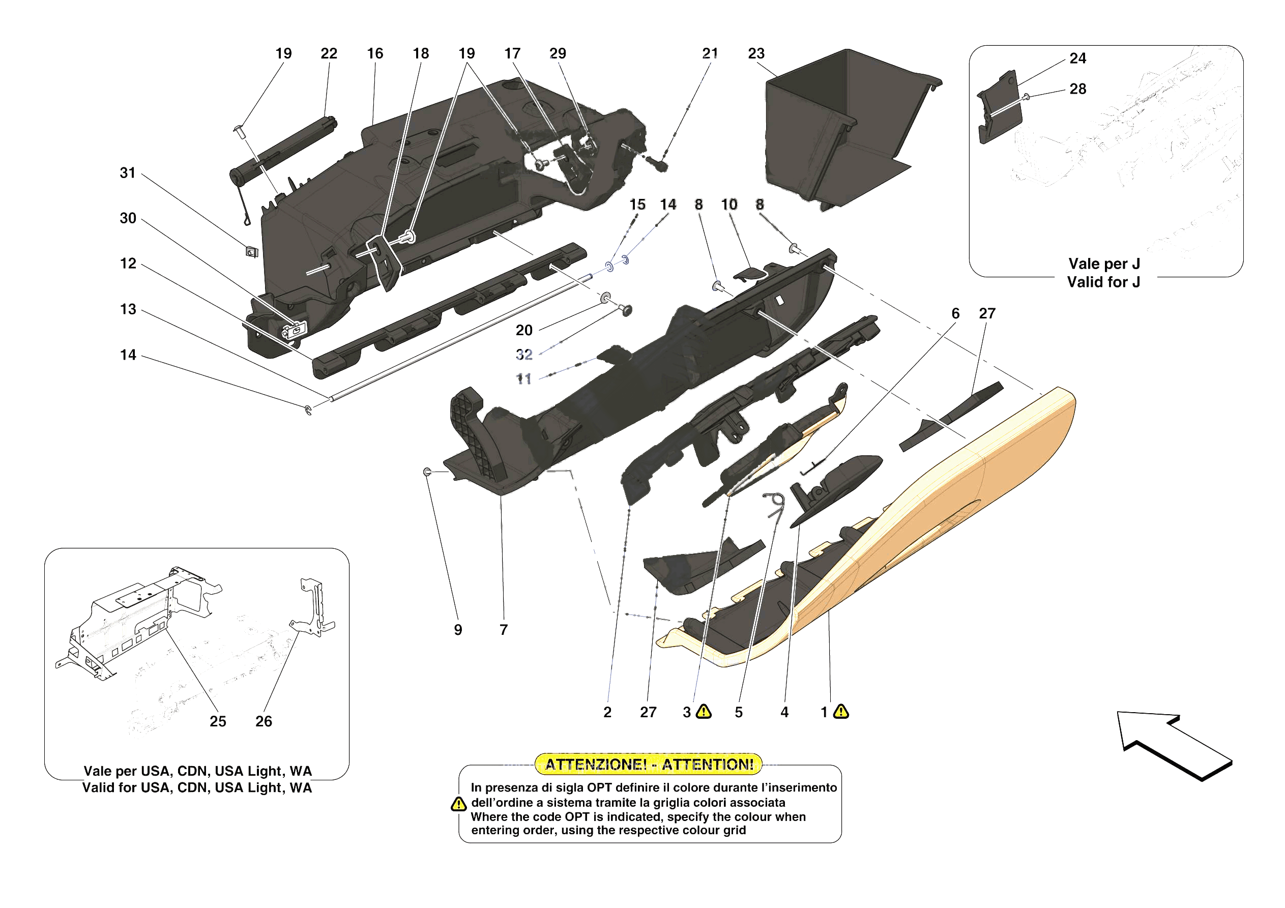 DASHBOARD - GLOVE COMPARTMENT of Ferrari Ferrari F8 Spider Europe
