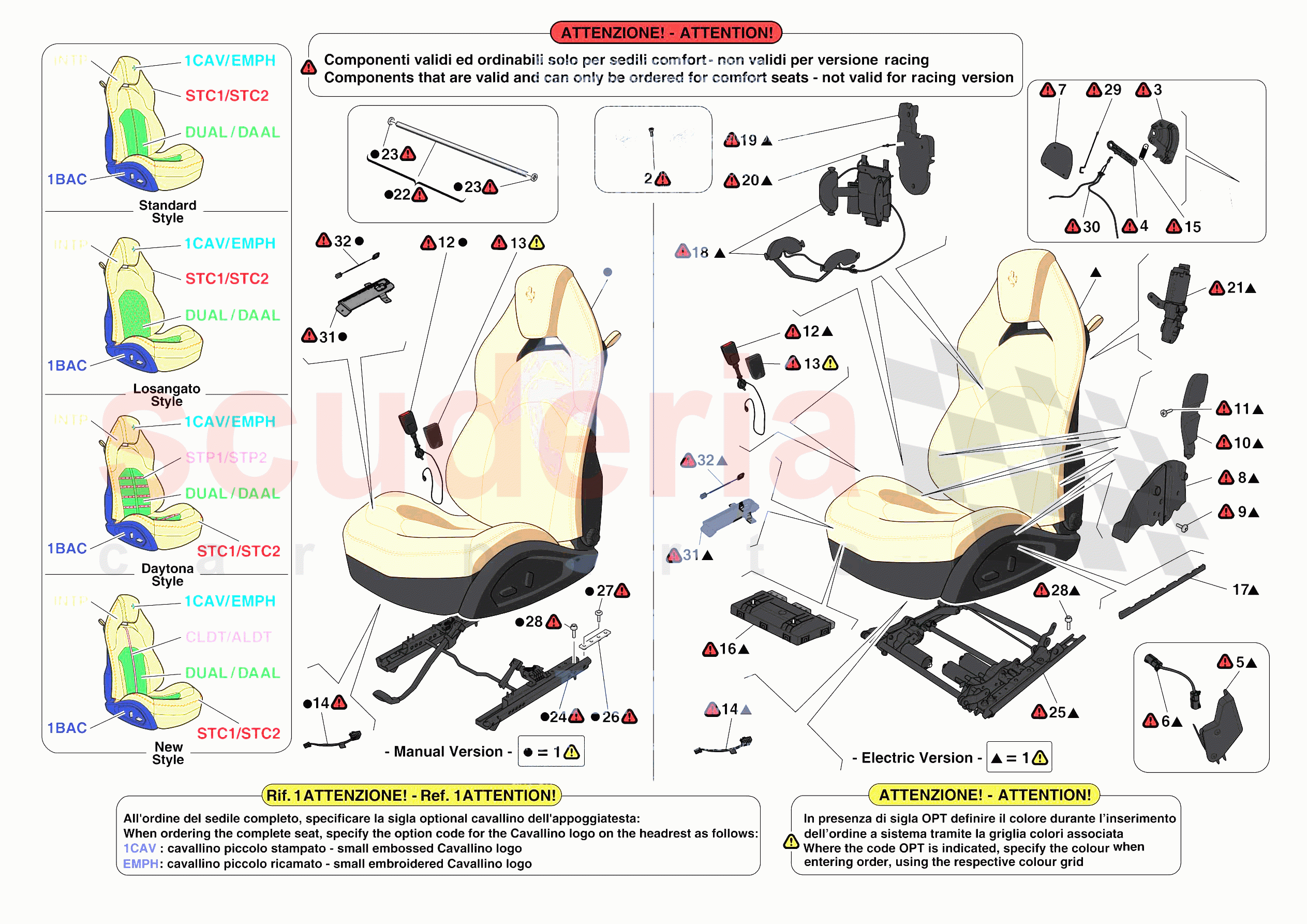 FRONT SEATS - SEATS AND GUIDES of Ferrari Ferrari F8 Spider Europe