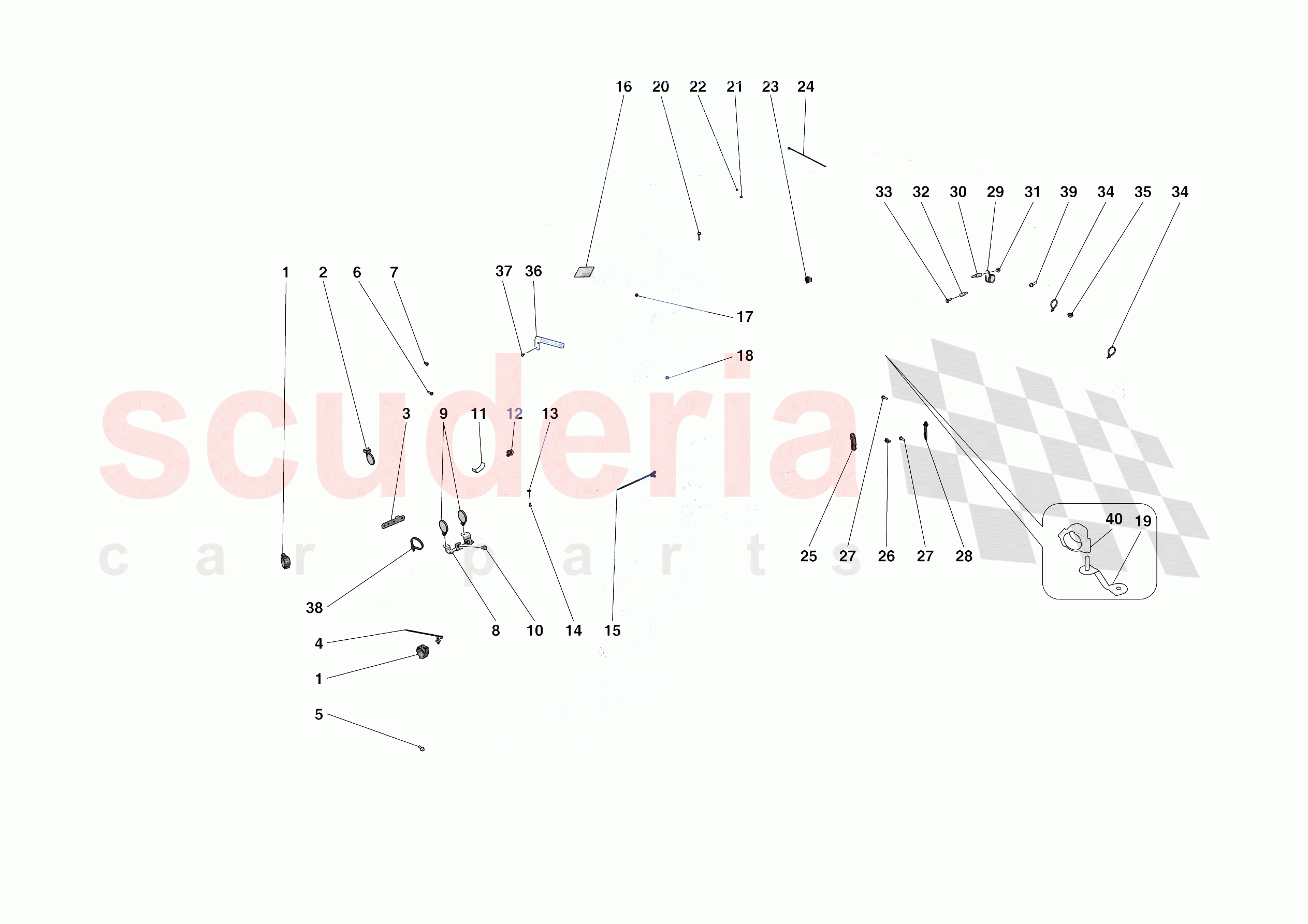 VARIOUS FASTENINGS FOR THE ELECTRICAL SYSTEM of Ferrari Ferrari F8 Spider Europe