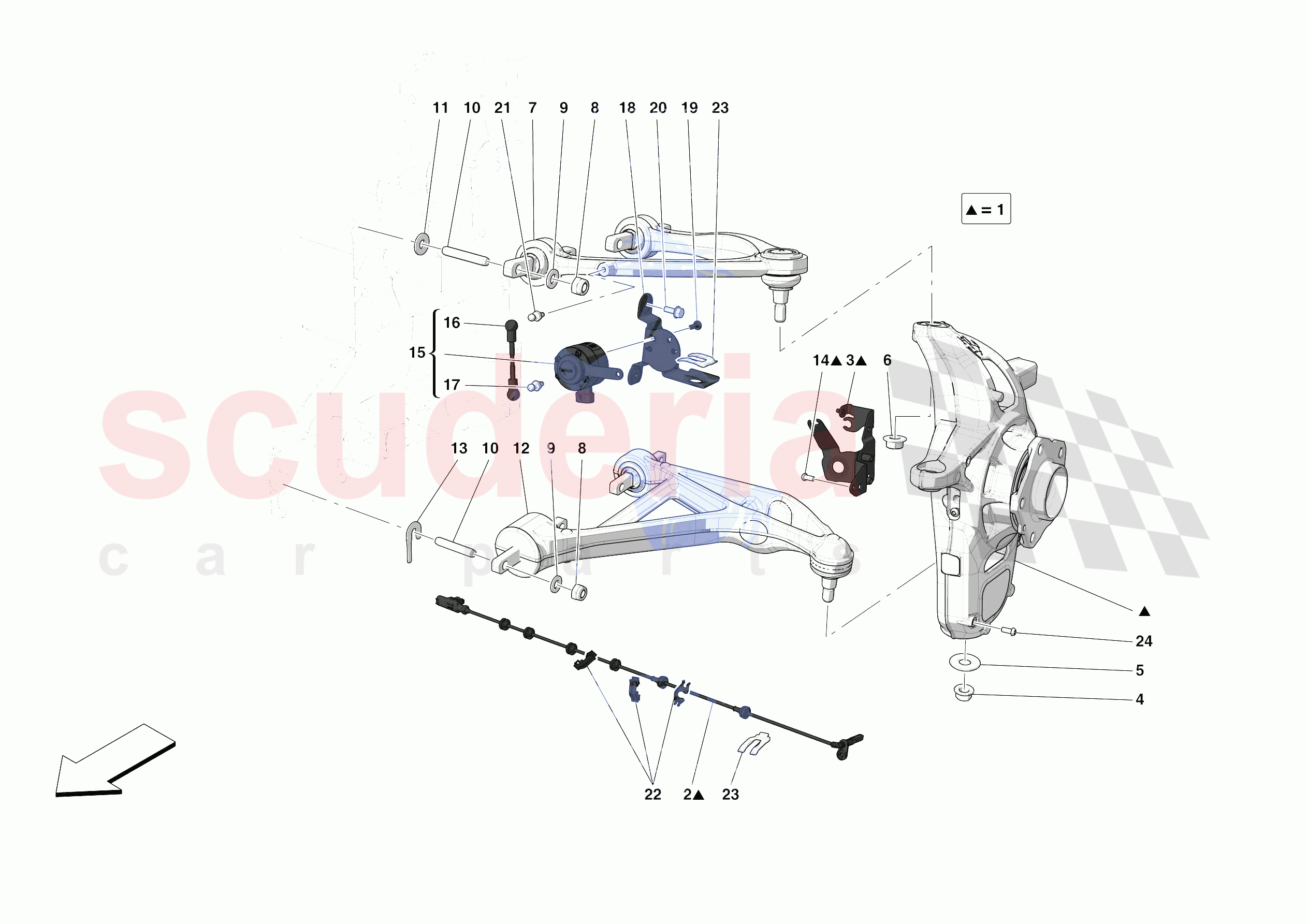FRONT SUSPENSION - ARMS of Ferrari Ferrari F8 Spider Europe RH