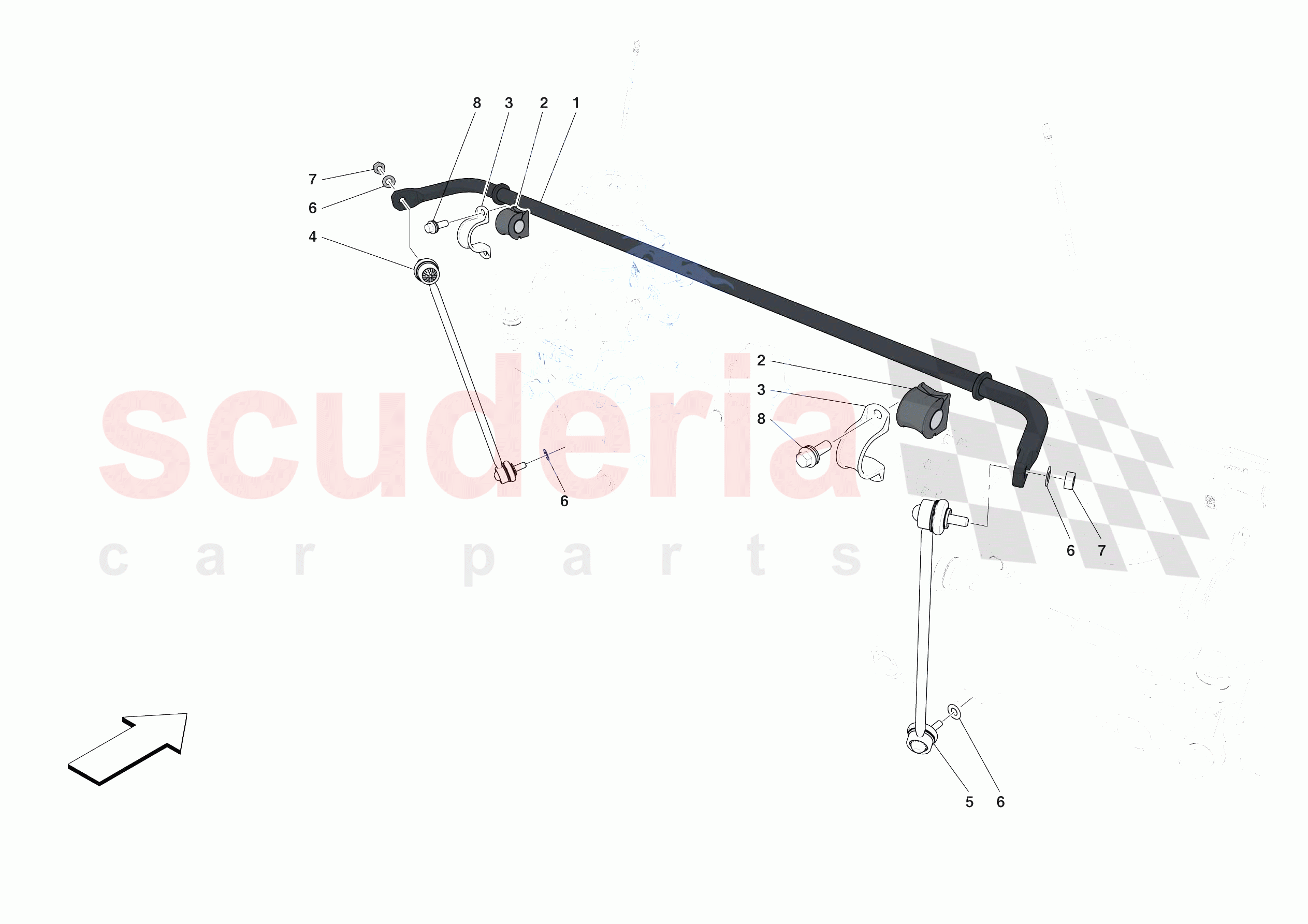 REAR TORSION BAR of Ferrari Ferrari F8 Spider Europe RH