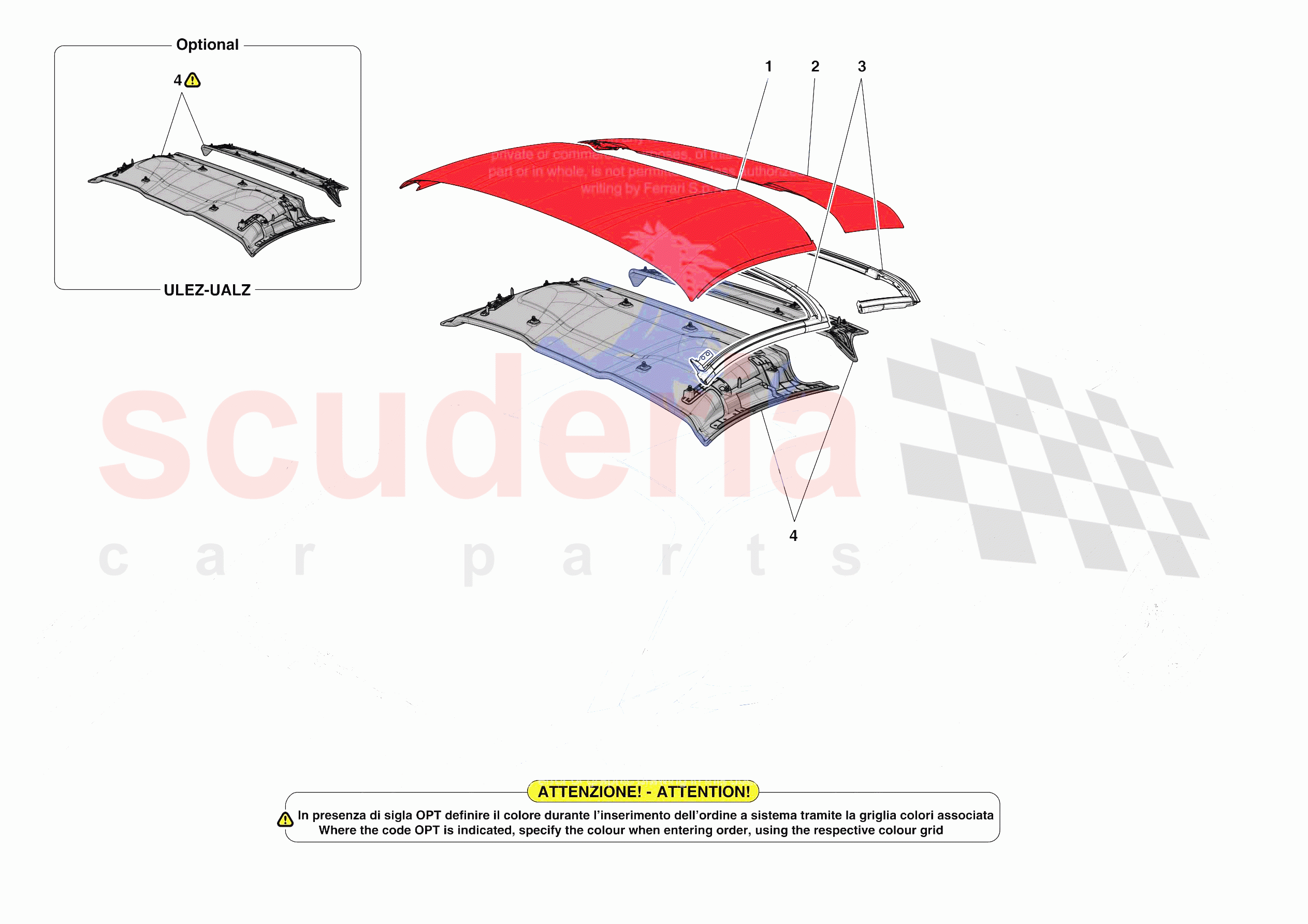 ROOF - TRIM of Ferrari Ferrari F8 Spider Europe RH