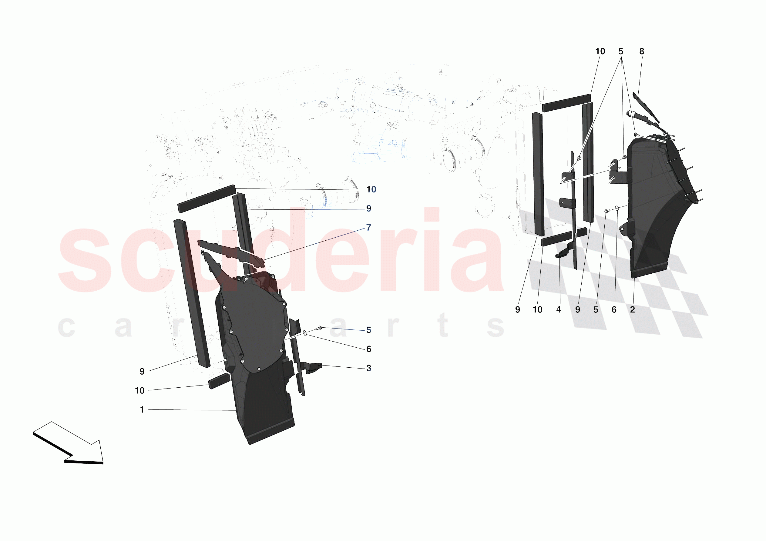 LATERAL AIR INTAKES of Ferrari Ferrari F8 Spider Europe RH