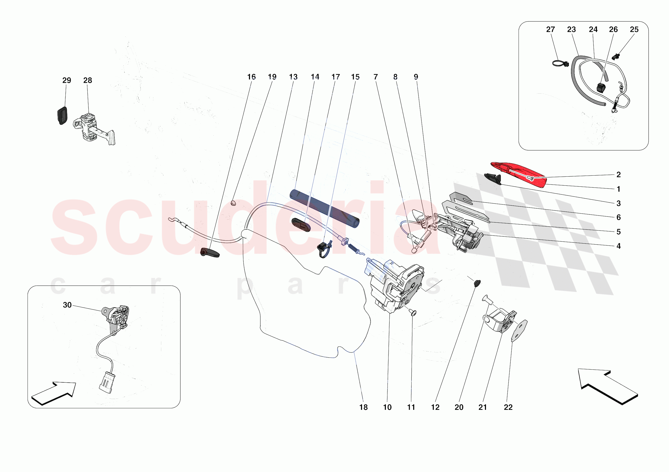 DOORS - OPENING MECHANISMS AND HINGES of Ferrari Ferrari F8 Spider Europe RH