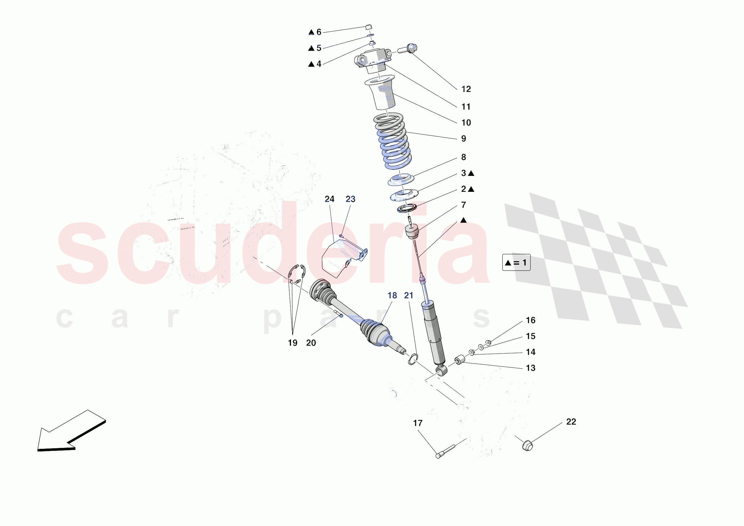 REAR SUSPENSION - SHOCK ABSORBERS of Ferrari Ferrari F8 Spider USA