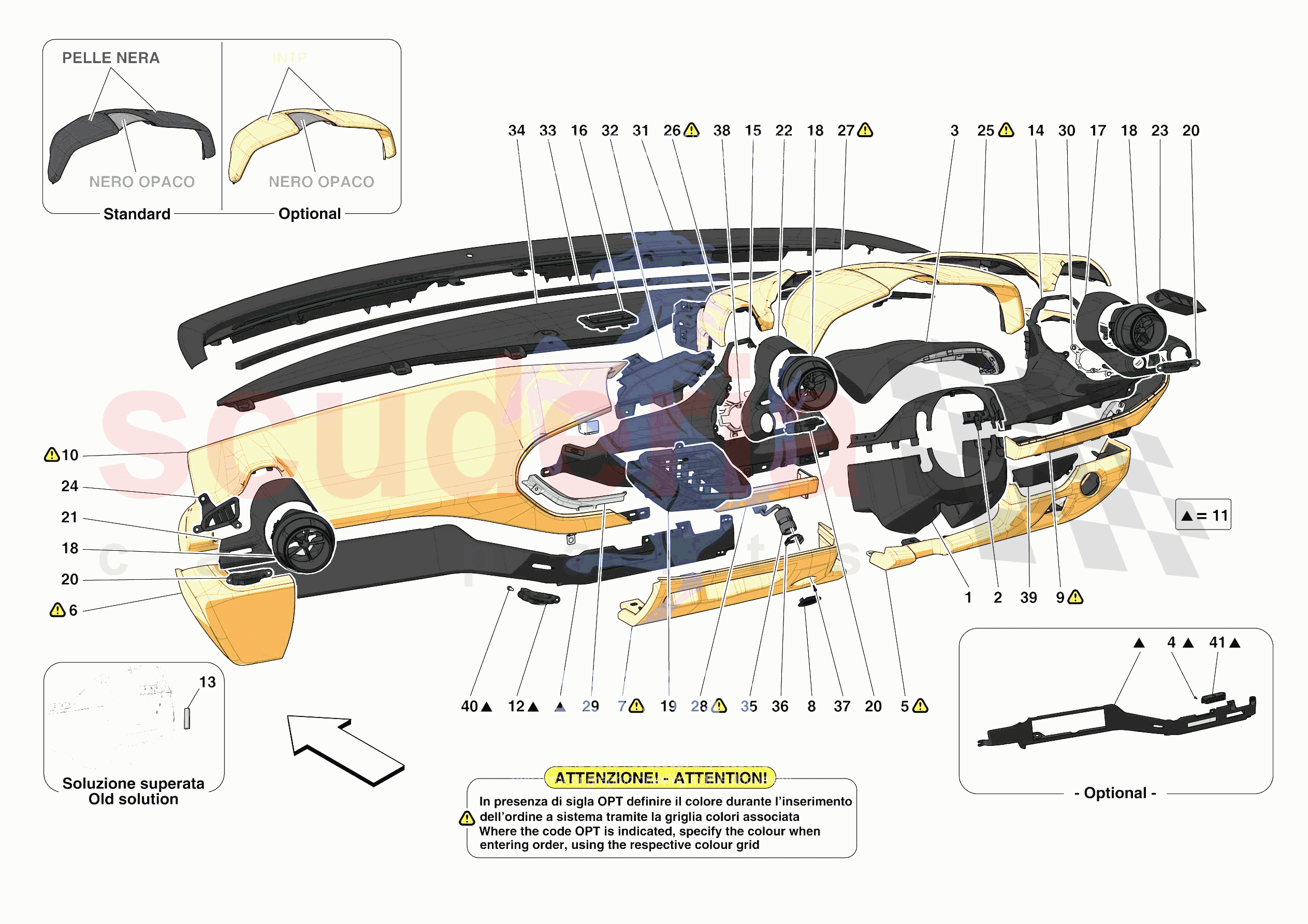 DASHBOARD - TRIM -APPLICABLE FOR RHD- of Ferrari Ferrari F8 Spider USA