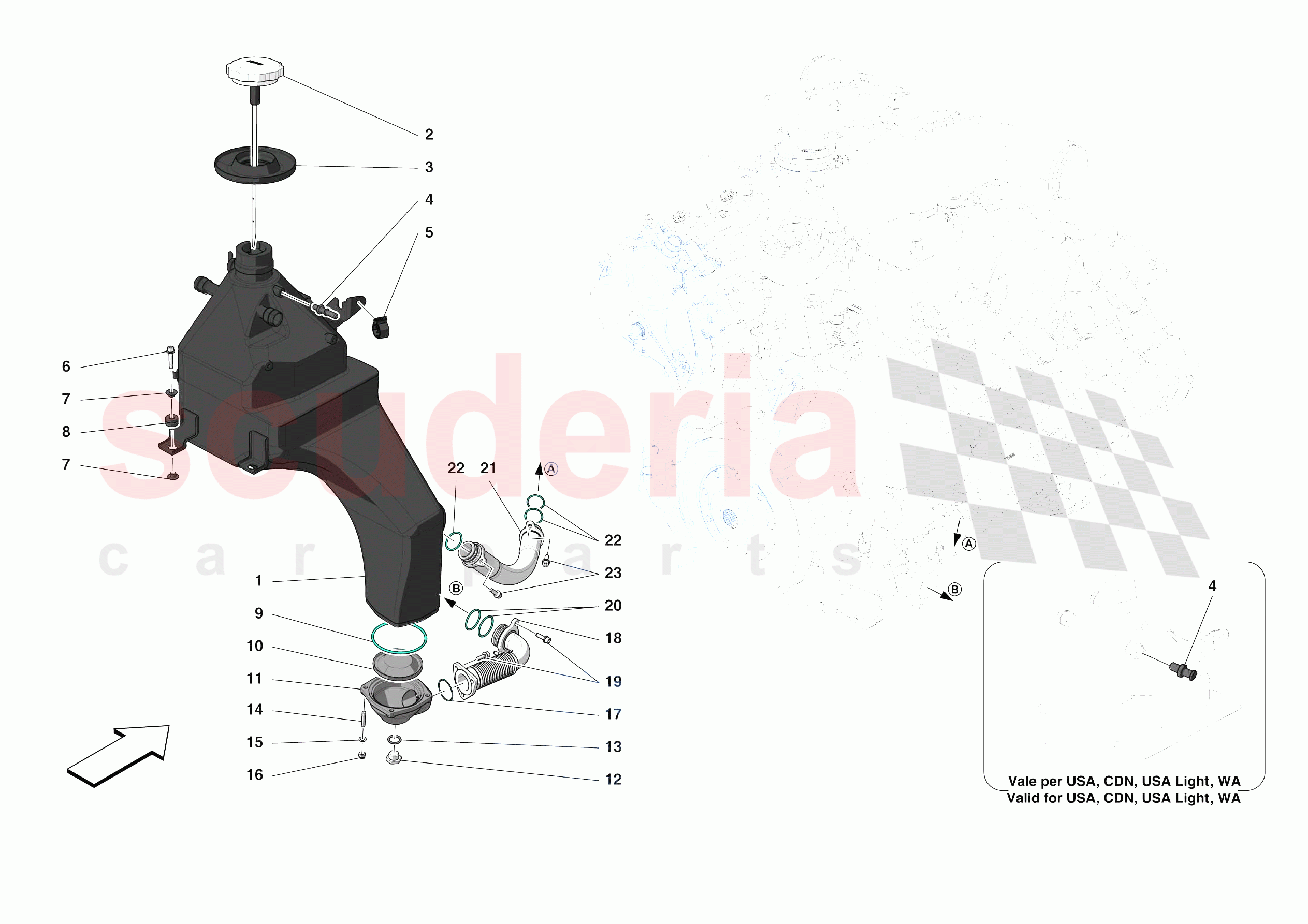 ENGINE OIL RADIATOR AND TANK of Ferrari Ferrari F8 Tributo Europe