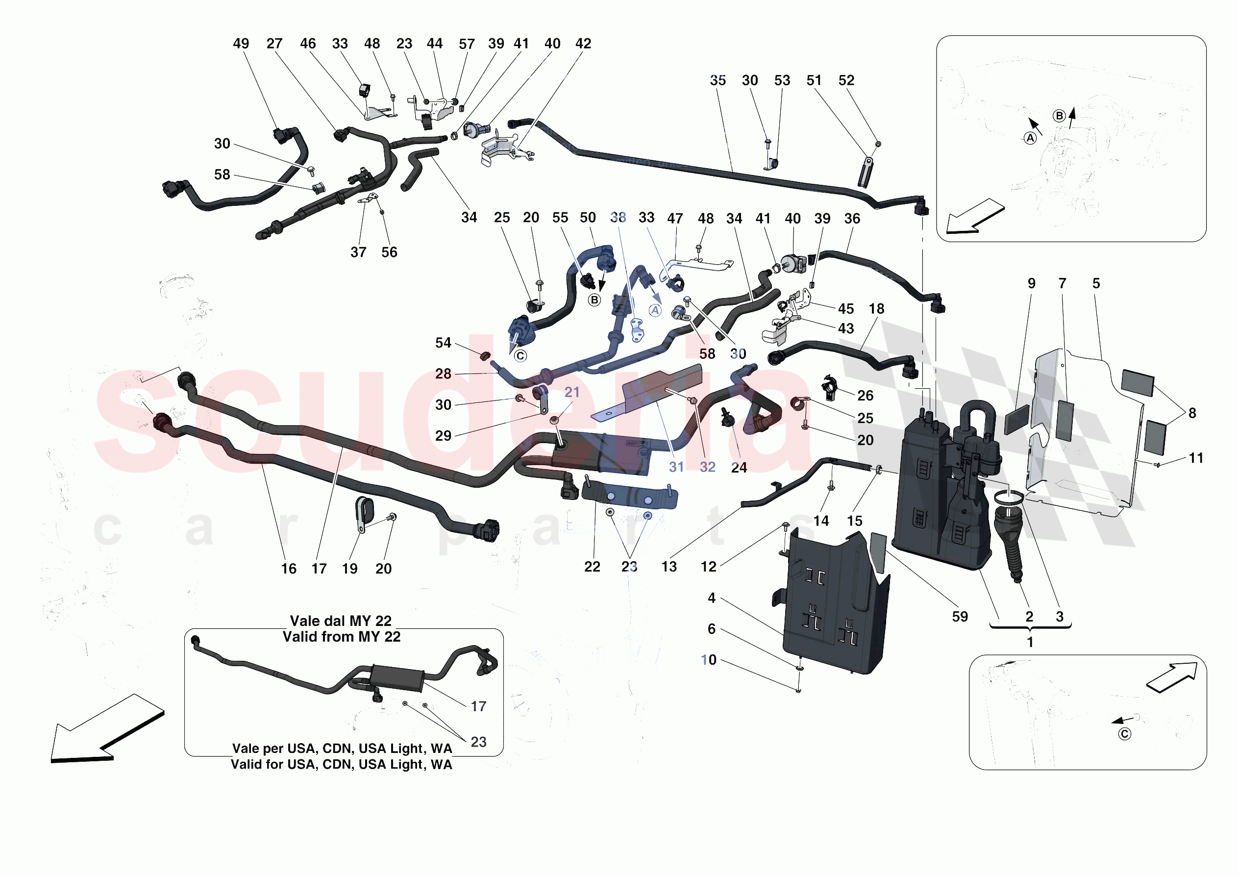 EVAPORATIVE EMISSIONS CONTROL SYSTEM of Ferrari Ferrari F8 Tributo Europe