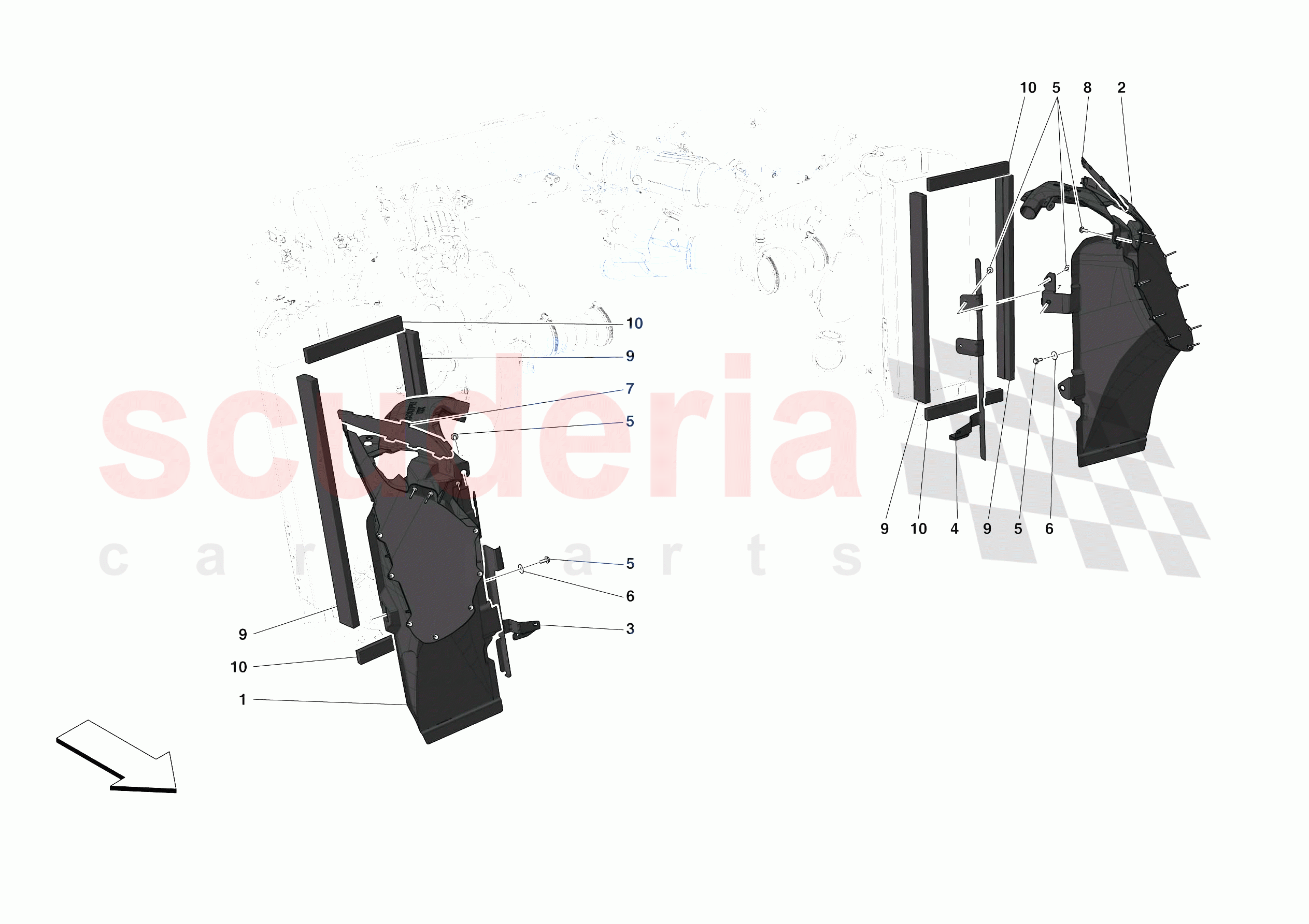 LATERAL AIR INTAKES of Ferrari Ferrari F8 Tributo Europe