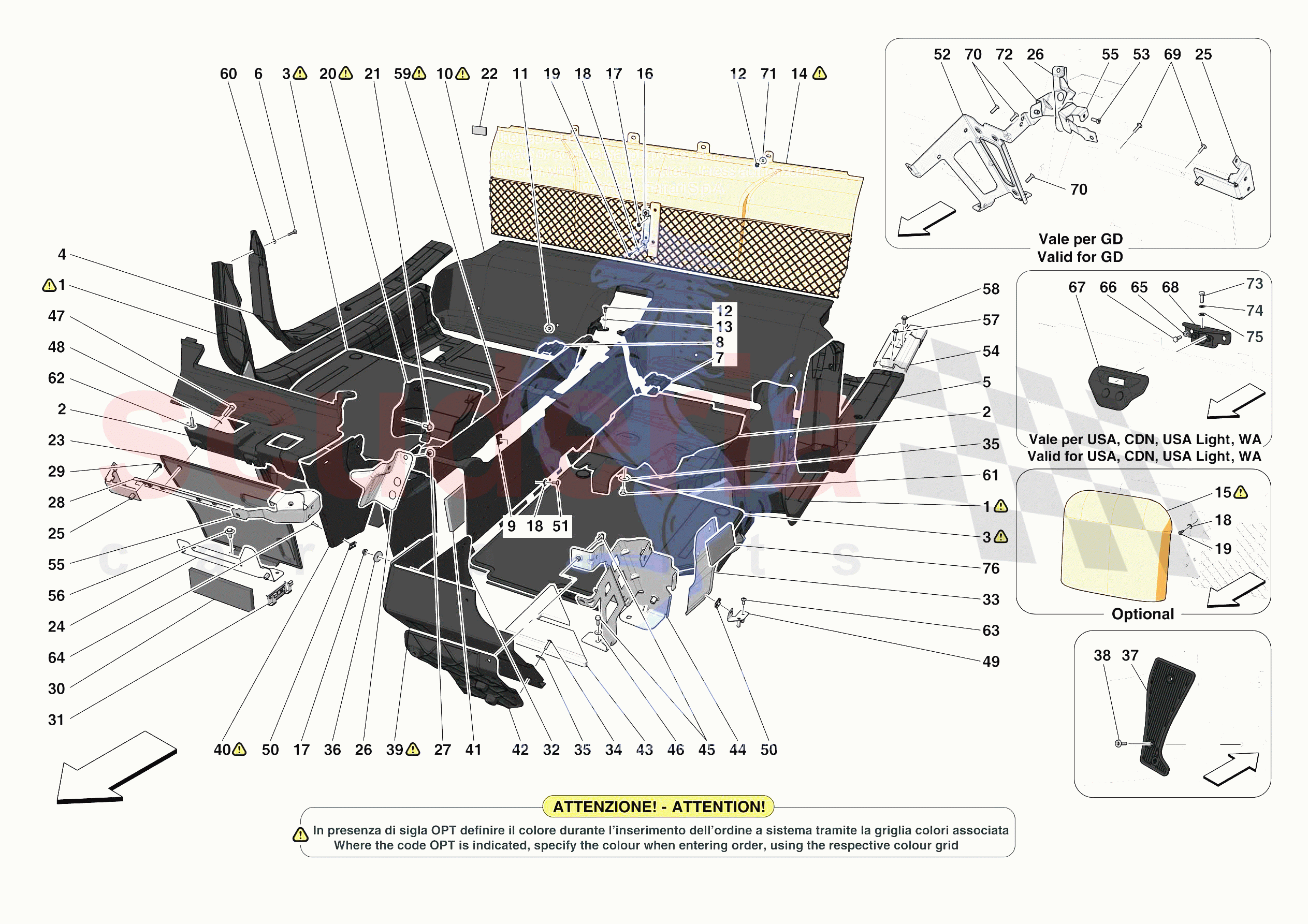 PASSENGER COMPARTMENT MATS of Ferrari Ferrari F8 Tributo Europe