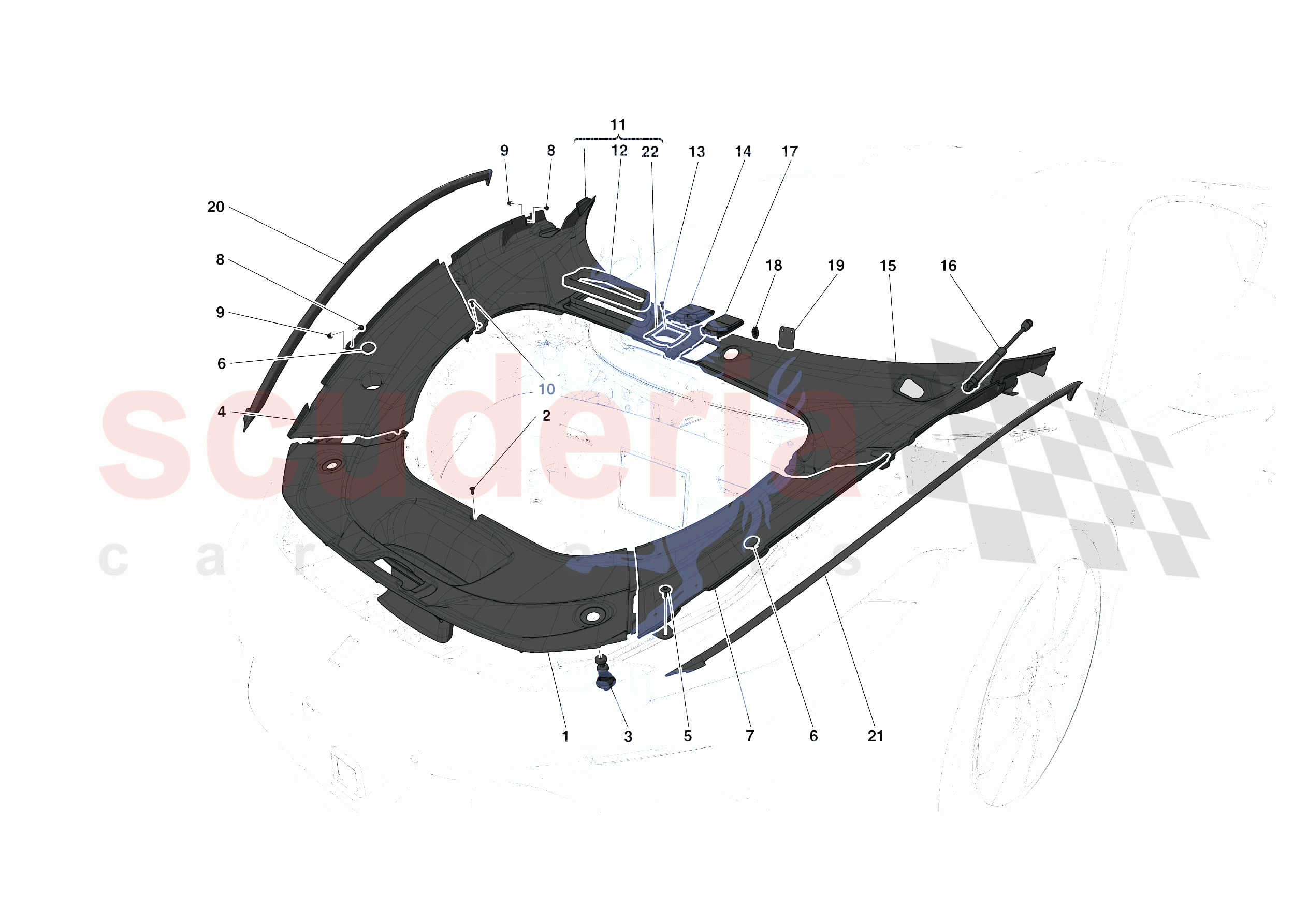 FRONT SUBSTRUCTURE TRIM of Ferrari Ferrari F8 Tributo Europe