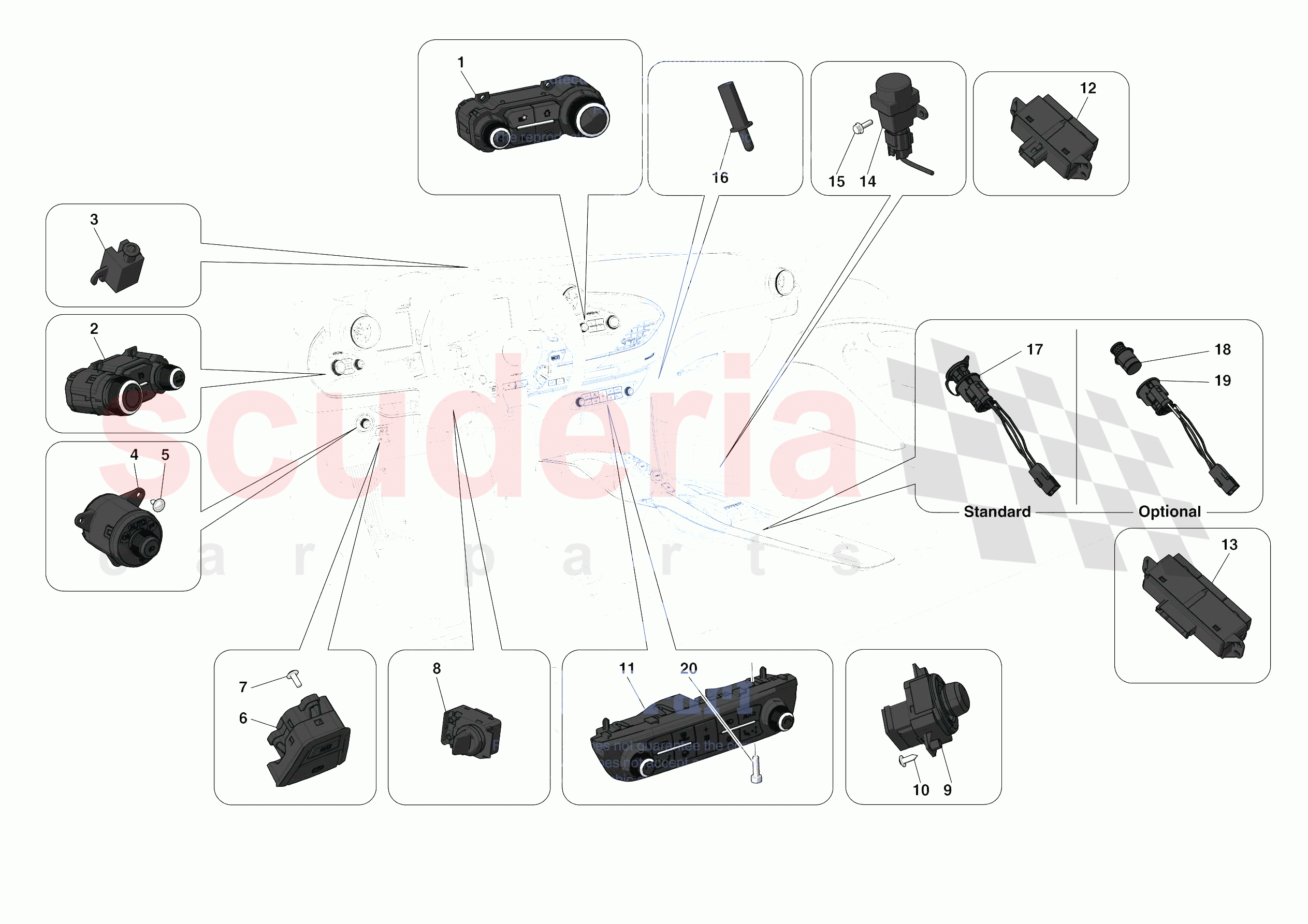 OTHER ELECTRICAL CONTROLS of Ferrari Ferrari F8 Tributo Europe