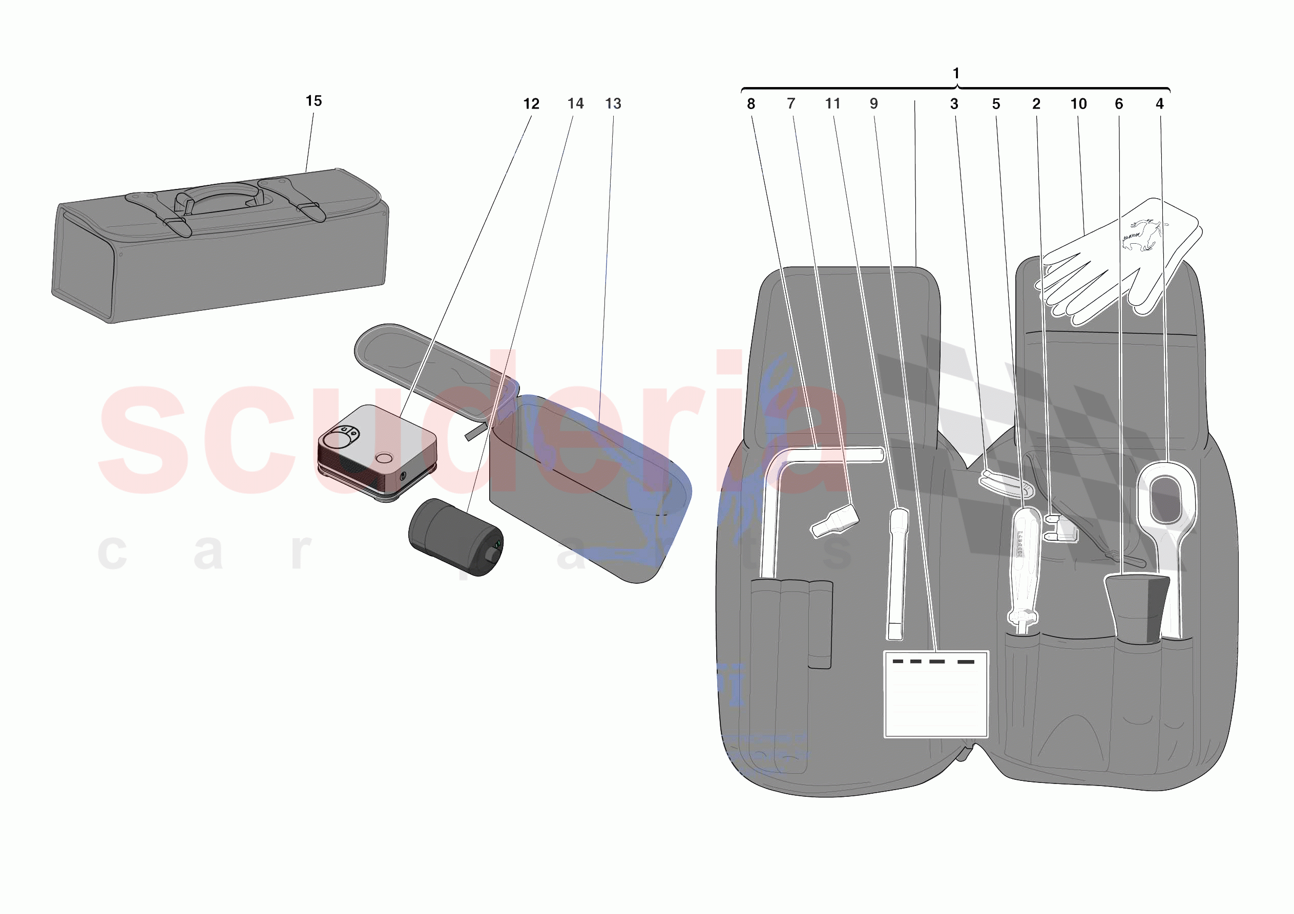 TOOLS PROVIDED WITH VEHICLE of Ferrari Ferrari F8 Tributo Europe RH