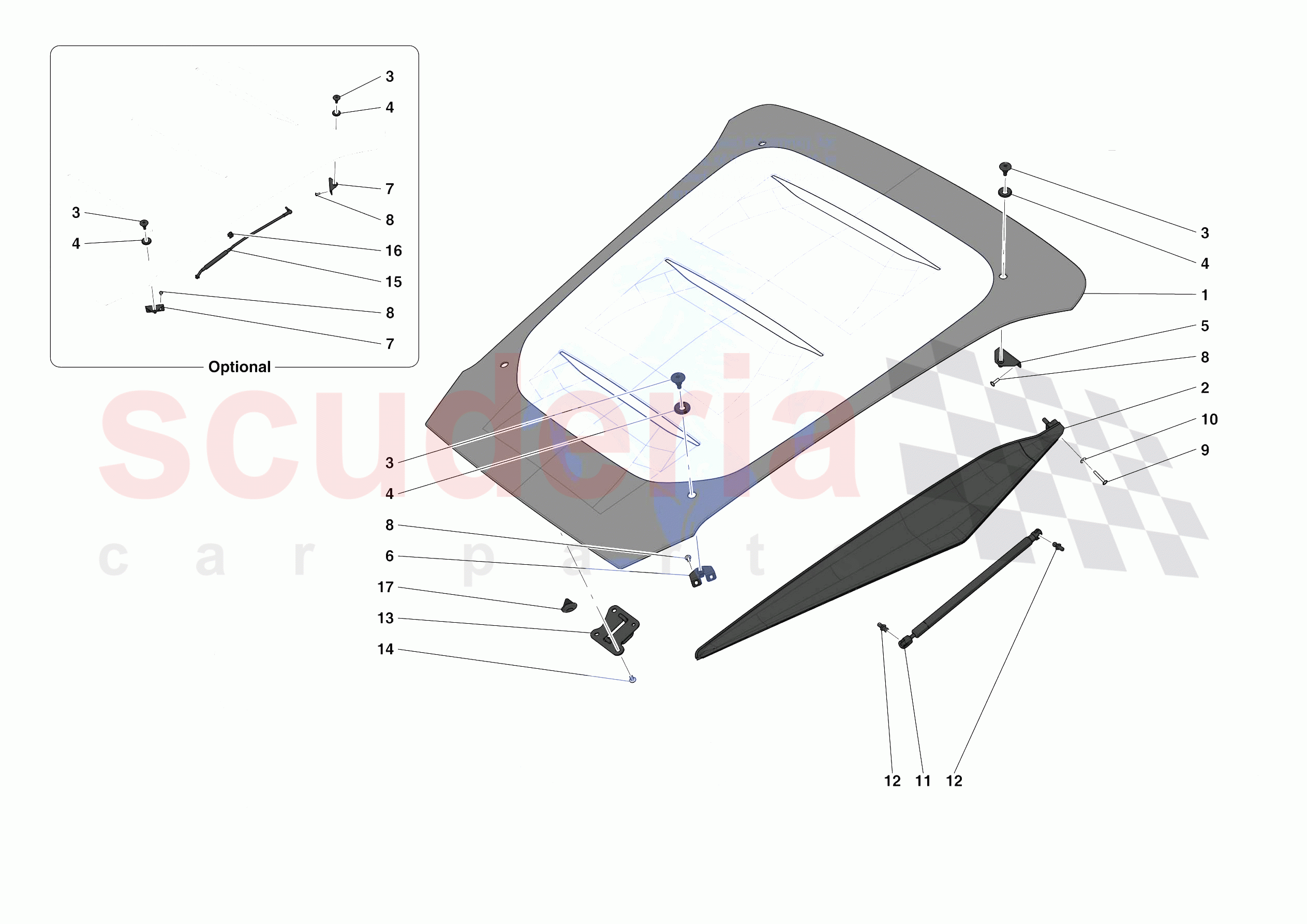 REAR LID TRIM of Ferrari Ferrari F8 Tributo USA