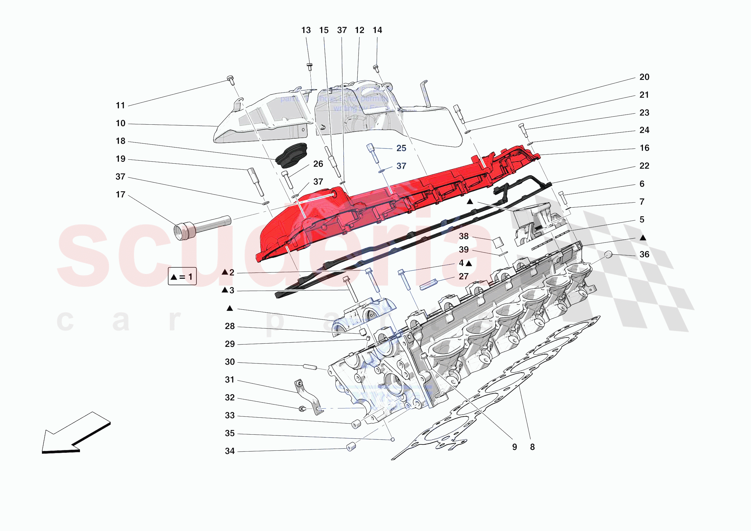 CYLINDER HEADS - RH HEAD of Ferrari Ferrari Monza SPA1 Europe