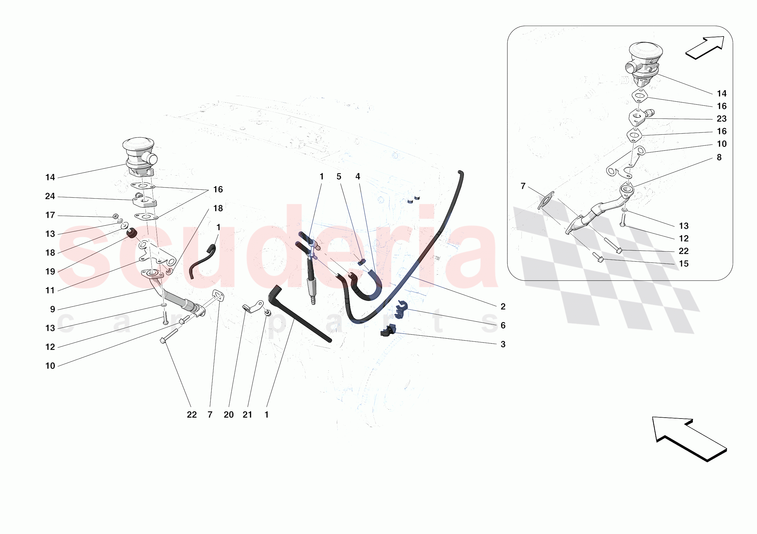 EMISSIONS CONTROL SYSTEM PIPES AND VALVES of Ferrari Ferrari Monza SPA1 Europe