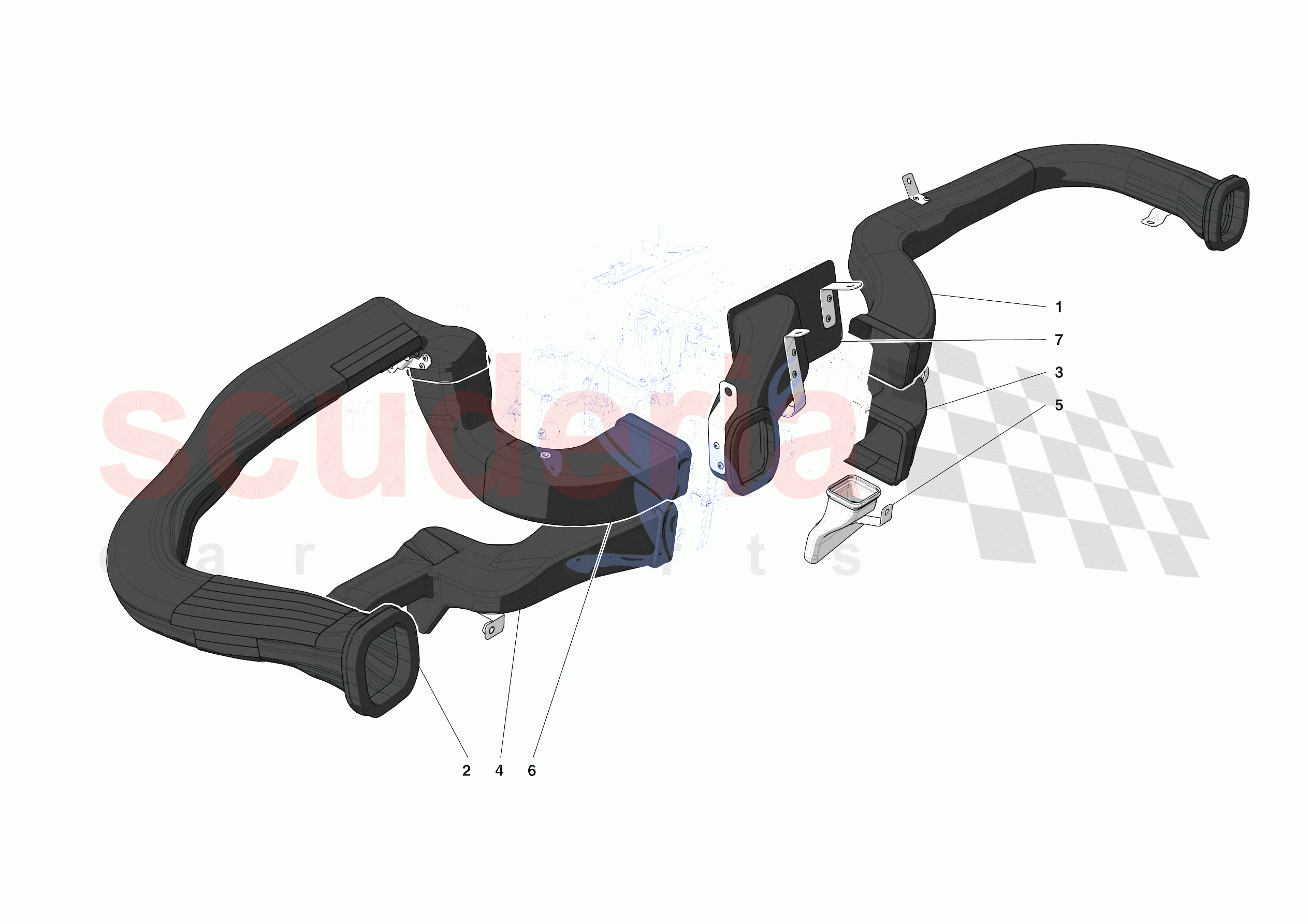 DASHBOARD - DUCTS -NOT FOR RHD- of Ferrari Ferrari Monza SPA1 Europe