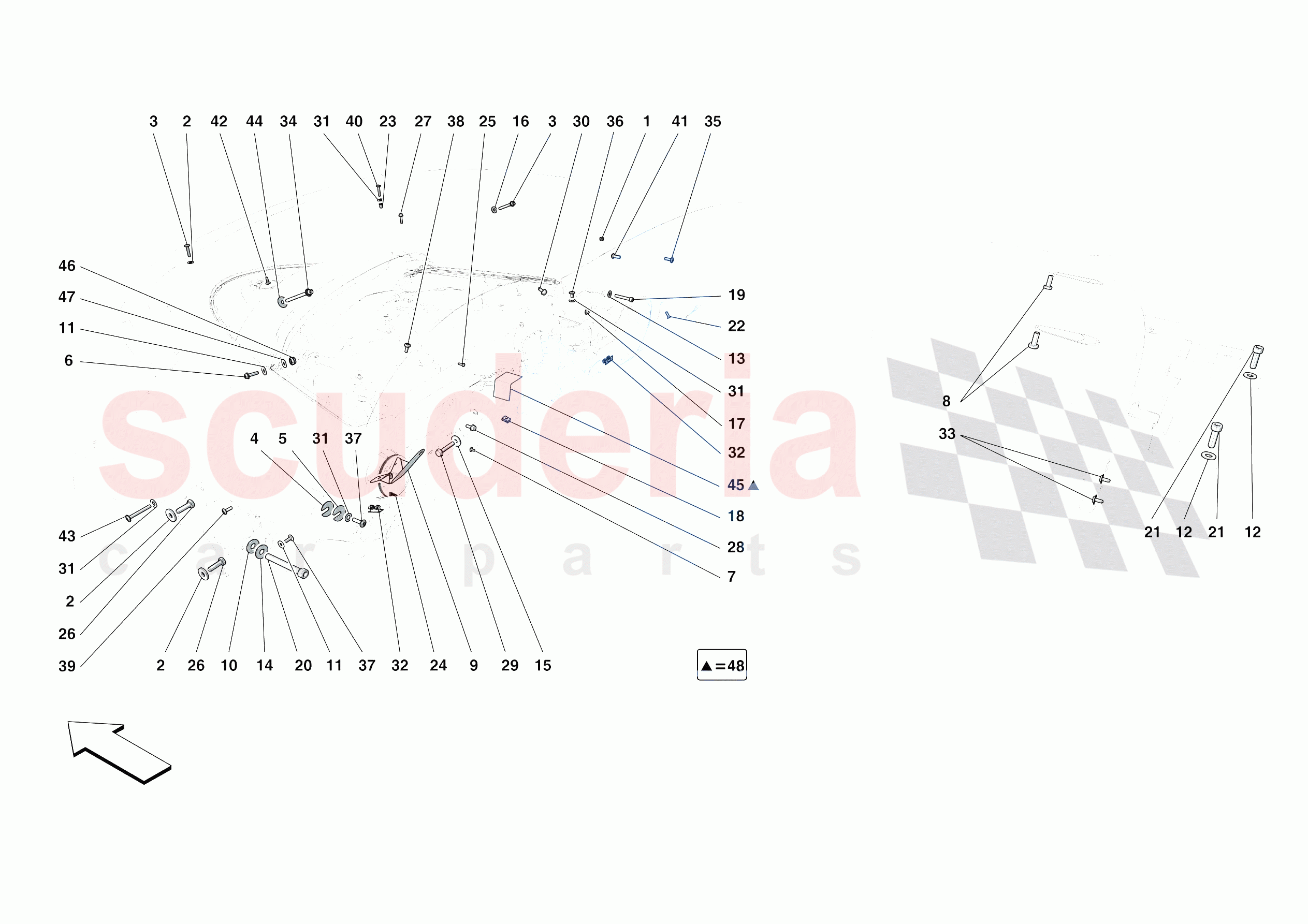 DASHBOARD - FASTENERS of Ferrari Ferrari Monza SPA1 Europe