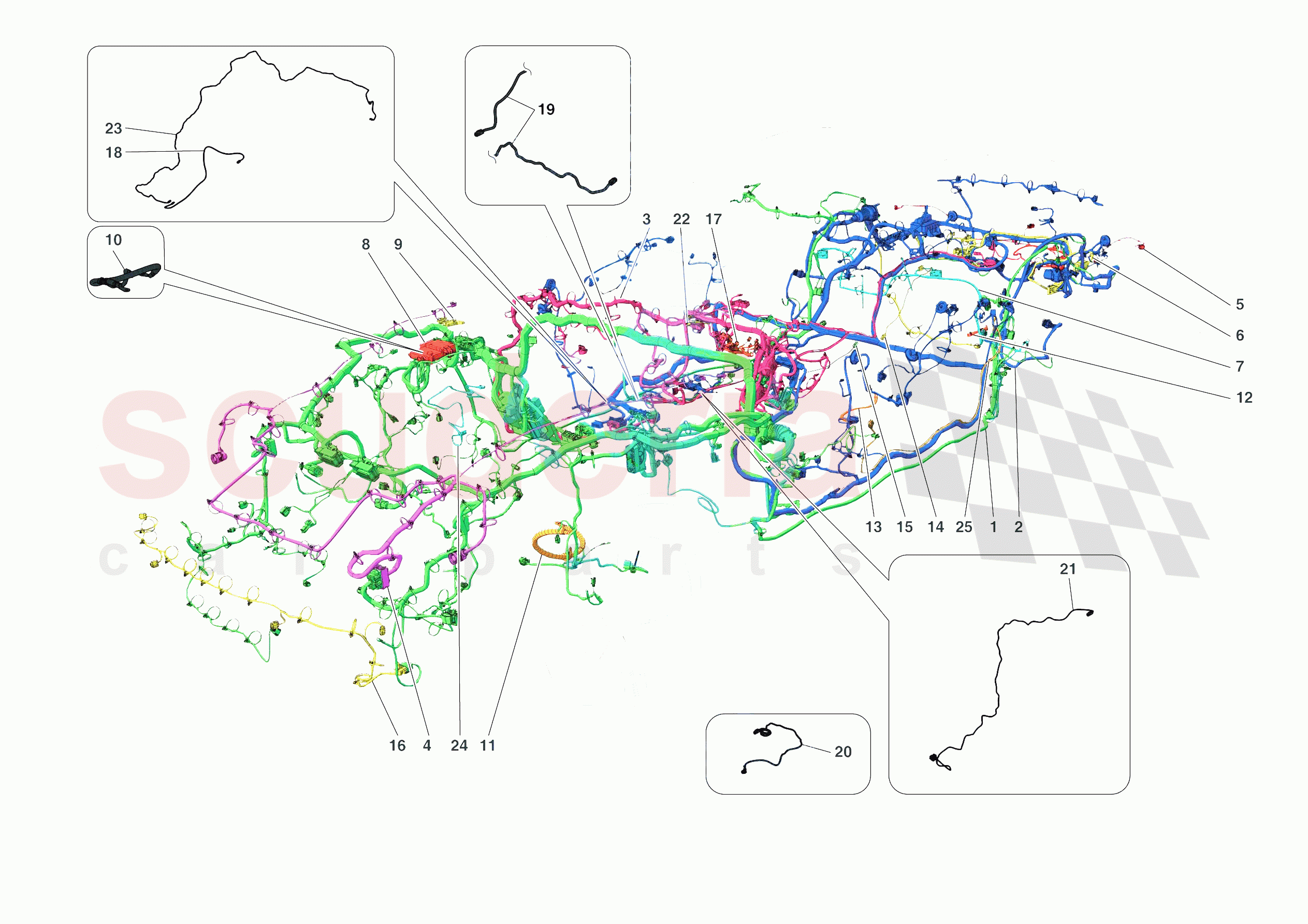 LOW VOLTAGE WIRING HARNESSES of Ferrari Ferrari Monza SPA1 Europe
