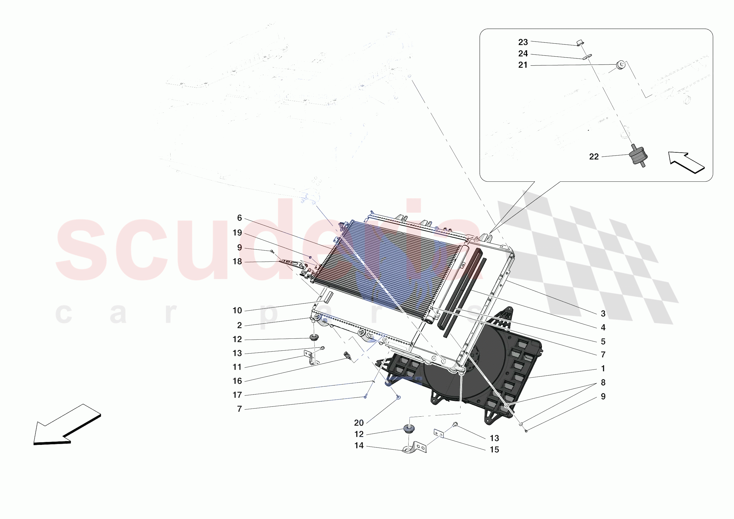 ENGINE COOLING SYSTEM RADIATORS of Ferrari Ferrari Monza SPA2 Europe
