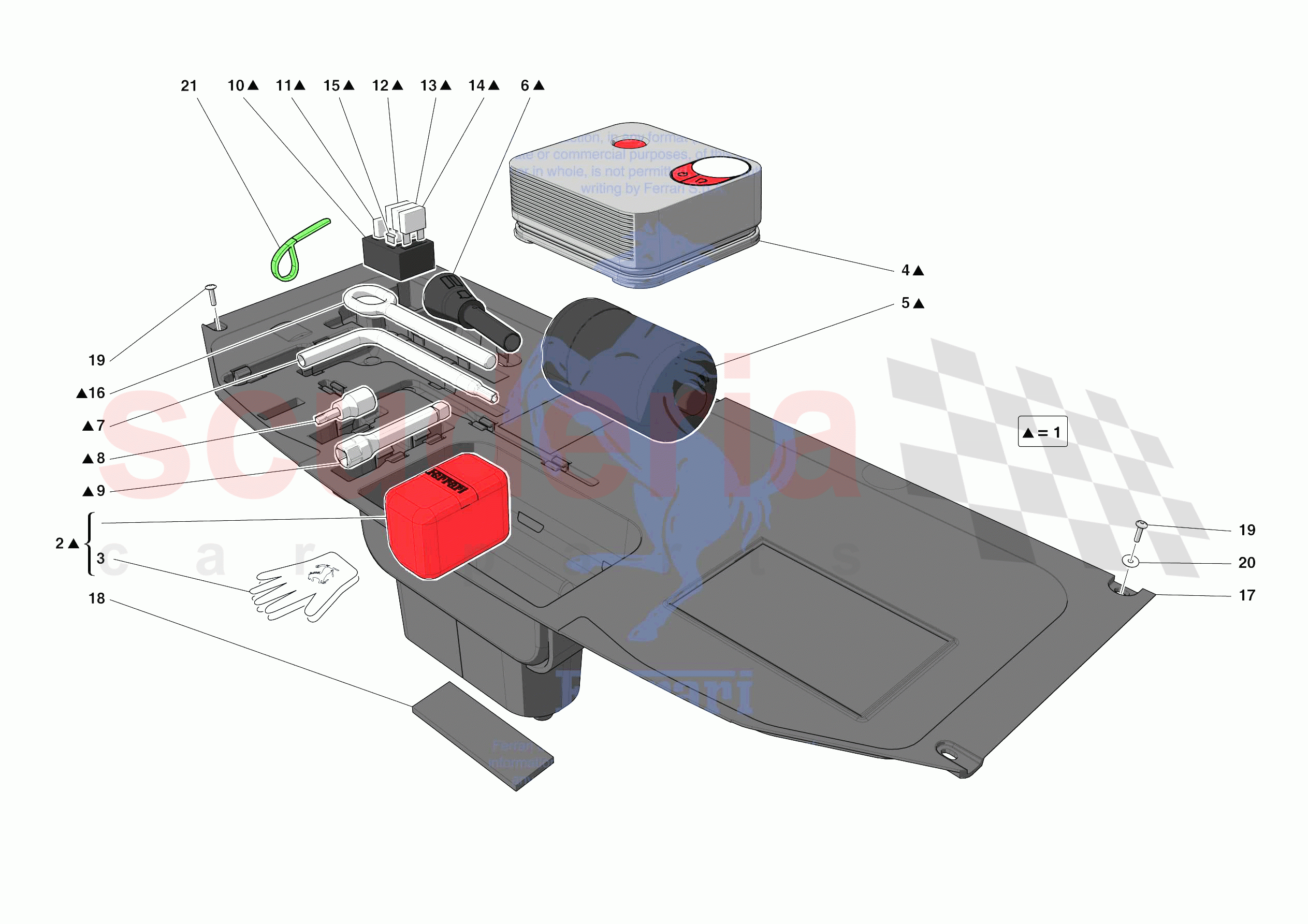 TOOLS PROVIDED WITH VEHICLE of Ferrari Ferrari Monza SPA2 Europe