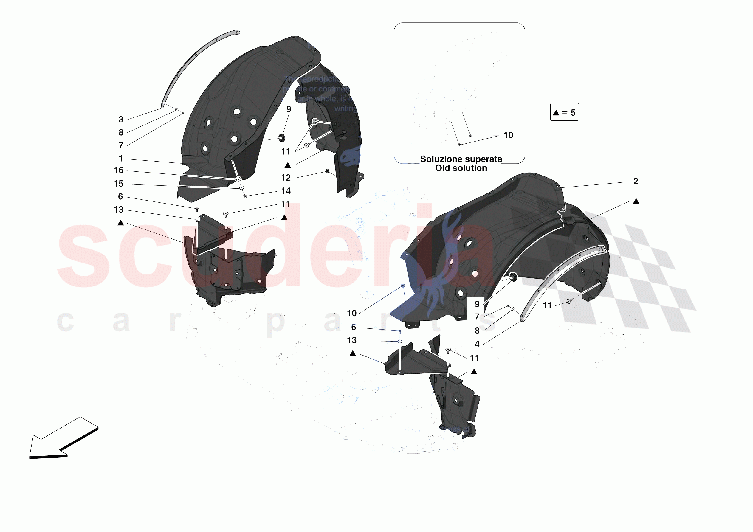 FRONT WHEELHOUSE of Ferrari Ferrari Monza SPA2 Europe