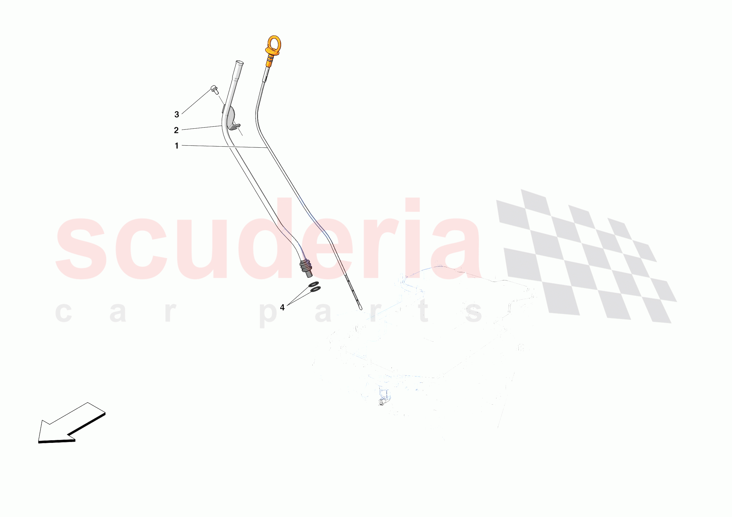 OIL PIPES AND ENGINE OIL LEVEL SENSOR of Ferrari Ferrari Portofino Europe