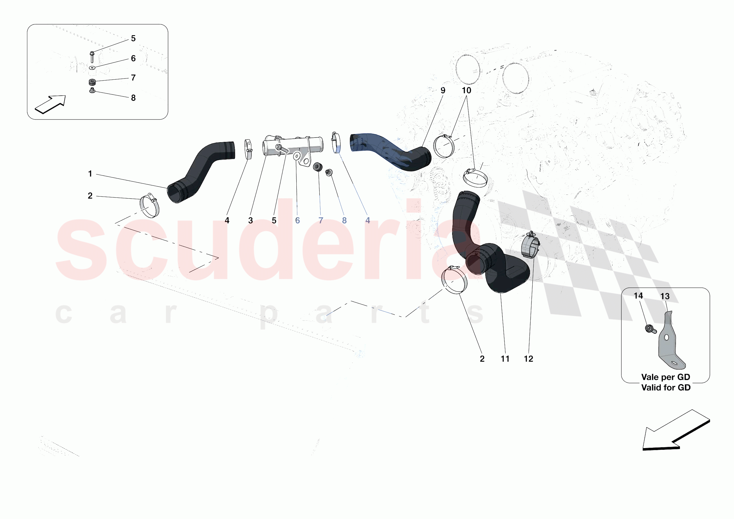 COOLING SYSTEM PIPES of Ferrari Ferrari Portofino Europe