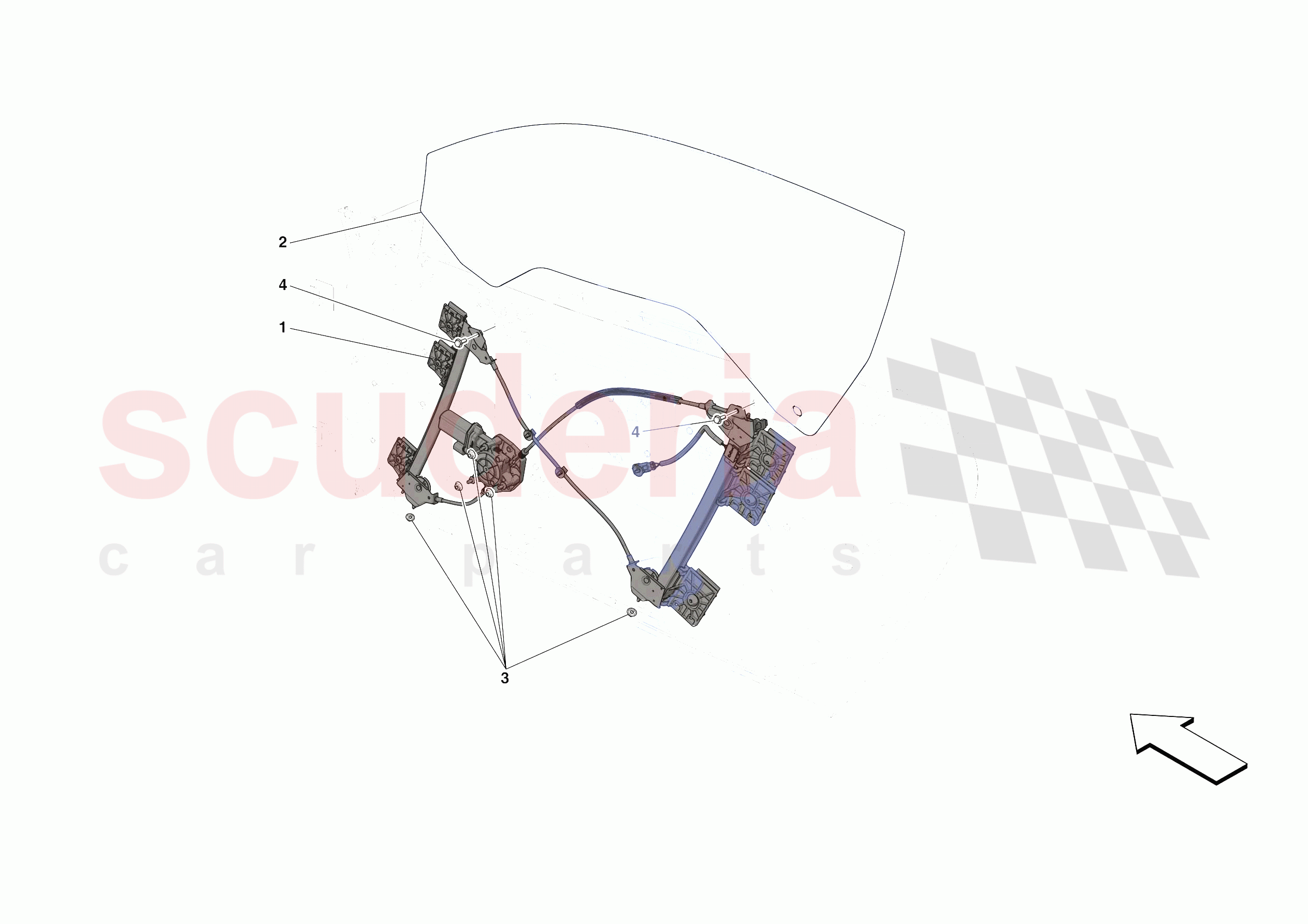 DOORS - WINDOW AND WINDOW LIFTER of Ferrari Ferrari Portofino Europe