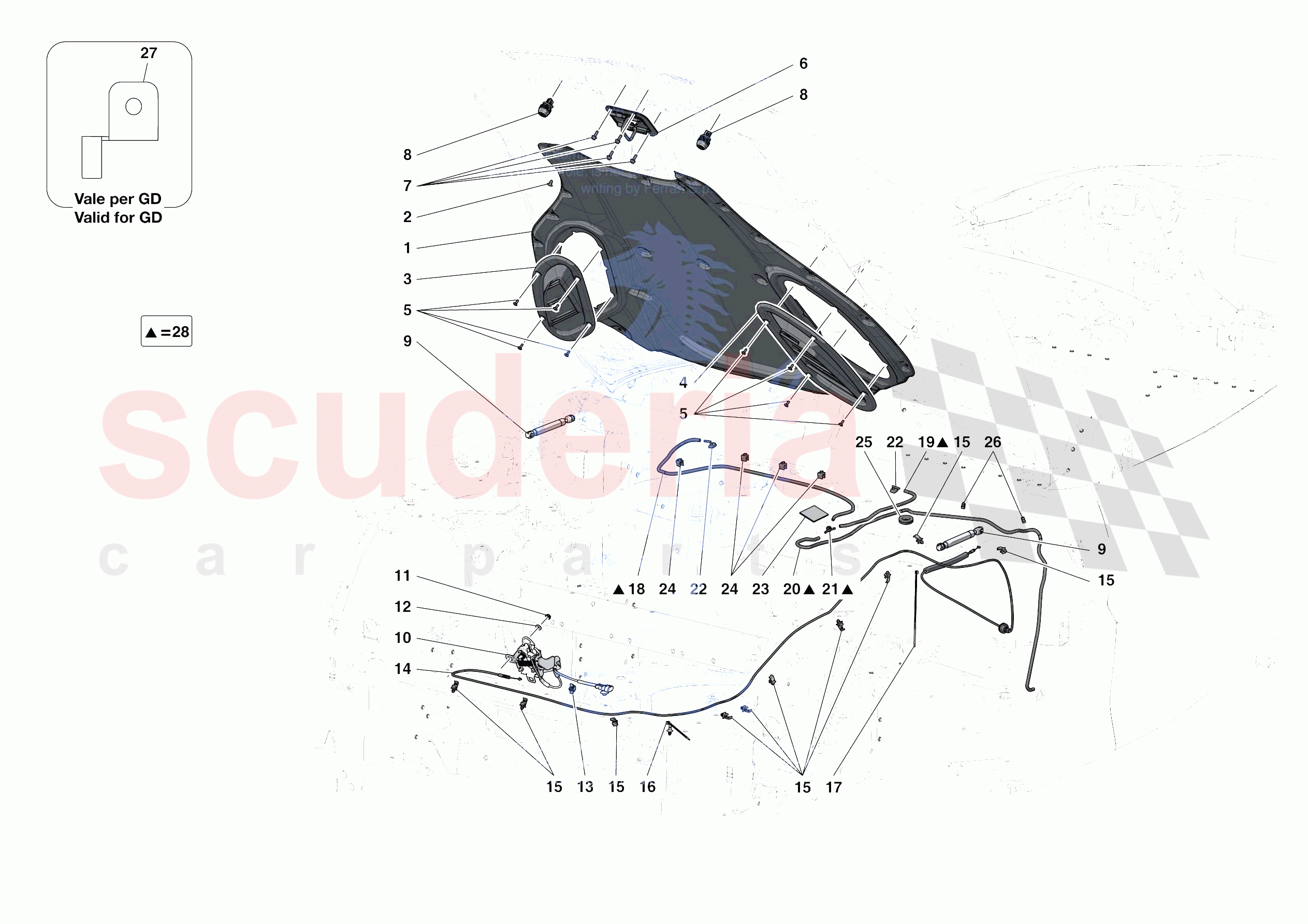 FRONT LID TRIM of Ferrari Ferrari Portofino Europe RH