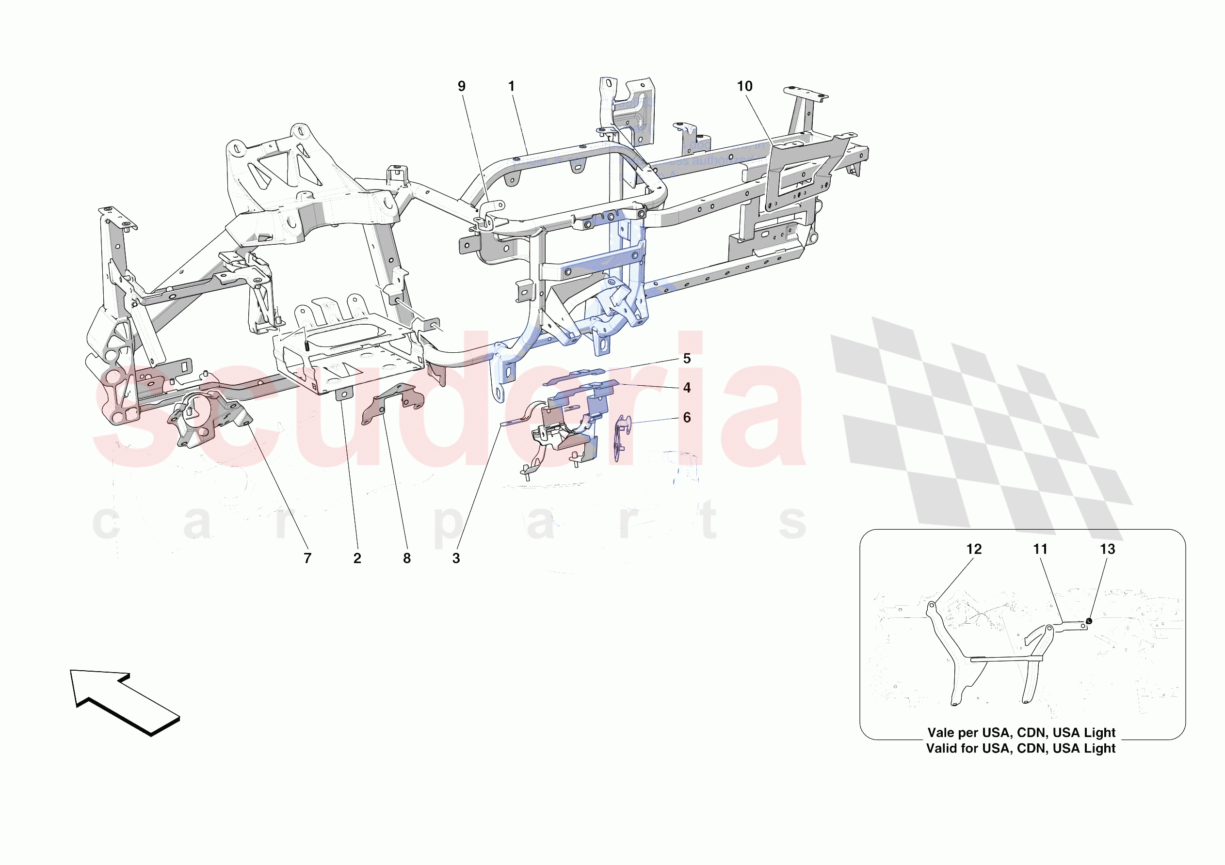 DASHBOARD - SUBSTRUCTURE -NOT FOR RHD- of Ferrari Ferrari Portofino Europe RH