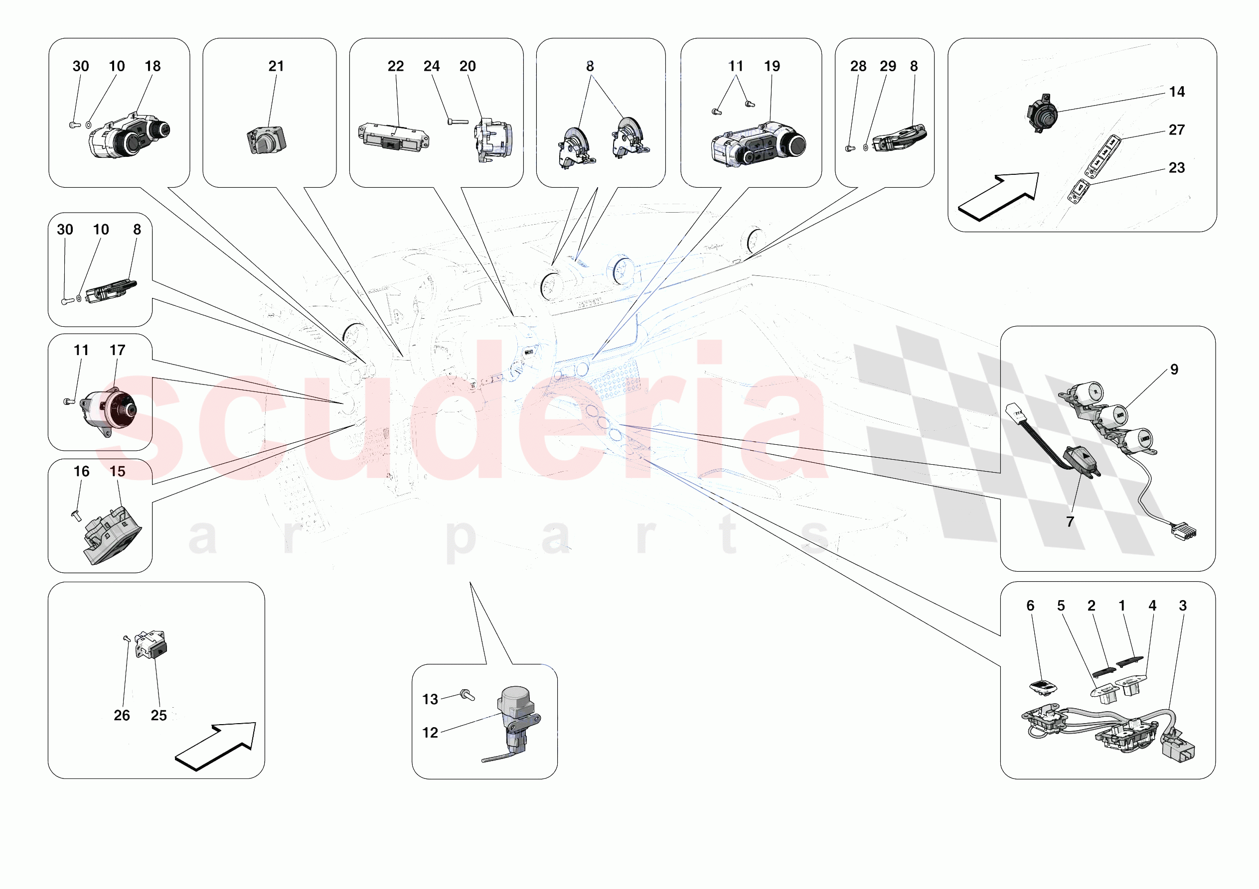 OTHER ELECTRIC CONTROLS of Ferrari Ferrari Portofino Europe RH