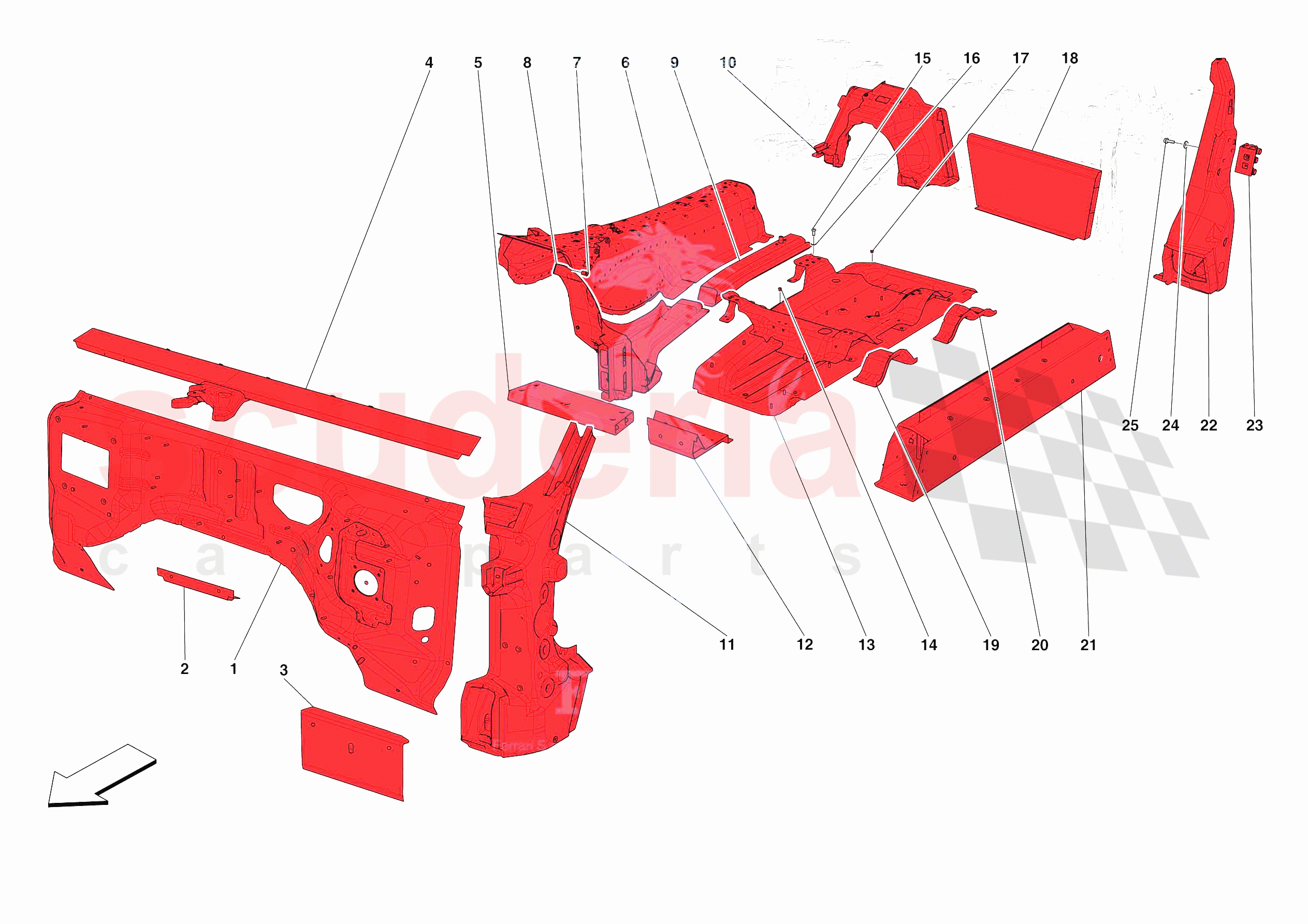 STRUCTURES AND ELEMENTS, CENTRE OF VEHICLE of Ferrari Ferrari Portofino M Europe