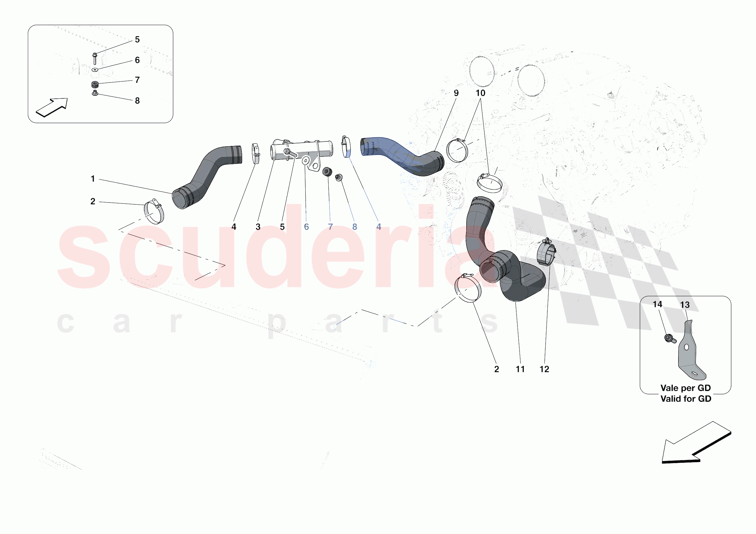 COOLING SYSTEM PIPES of Ferrari Ferrari Portofino M USA