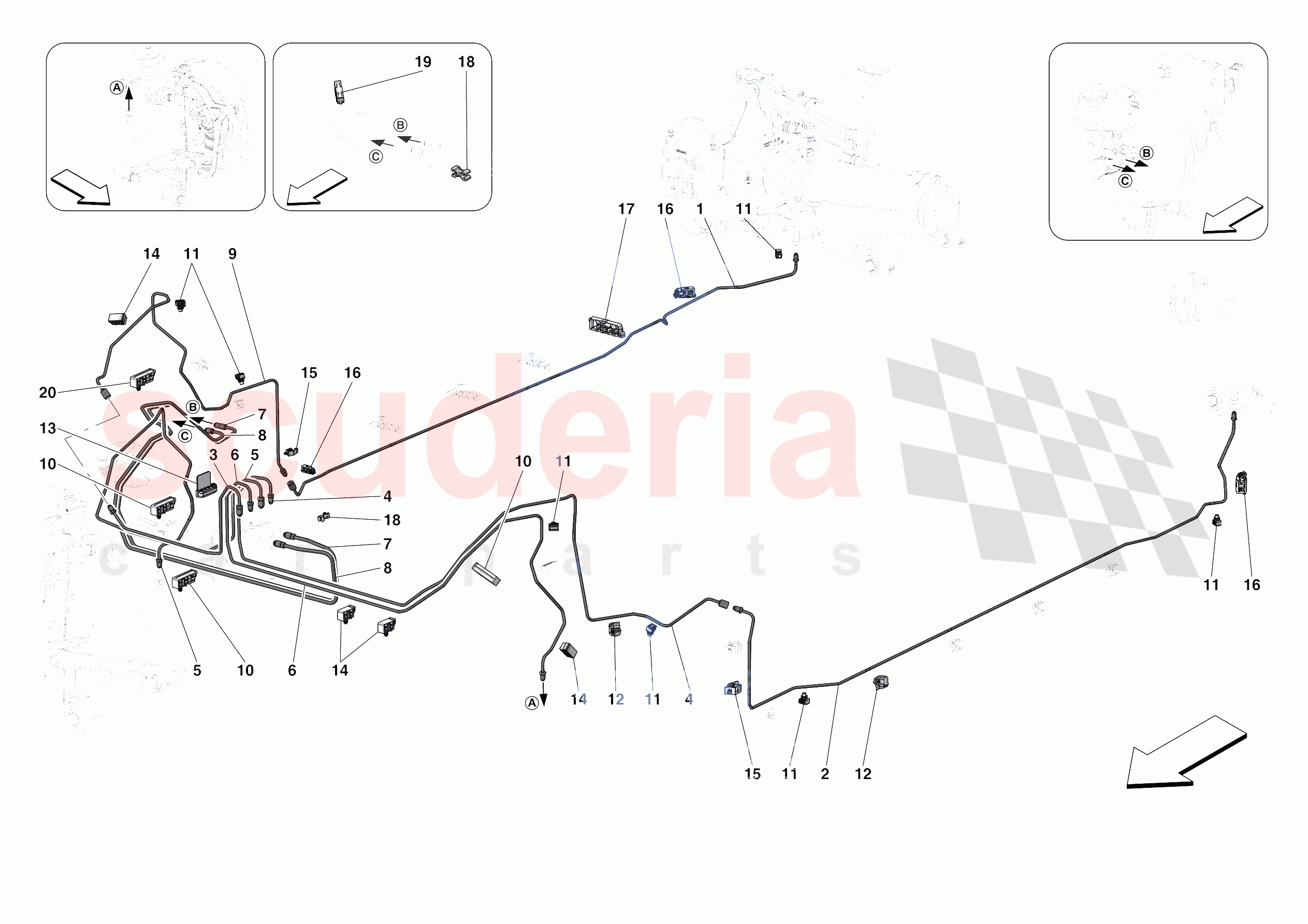HYDRAULIC BRAKE CONTROL PIPES -APPLICABLE FOR RHD- of Ferrari Ferrari Portofino M USA