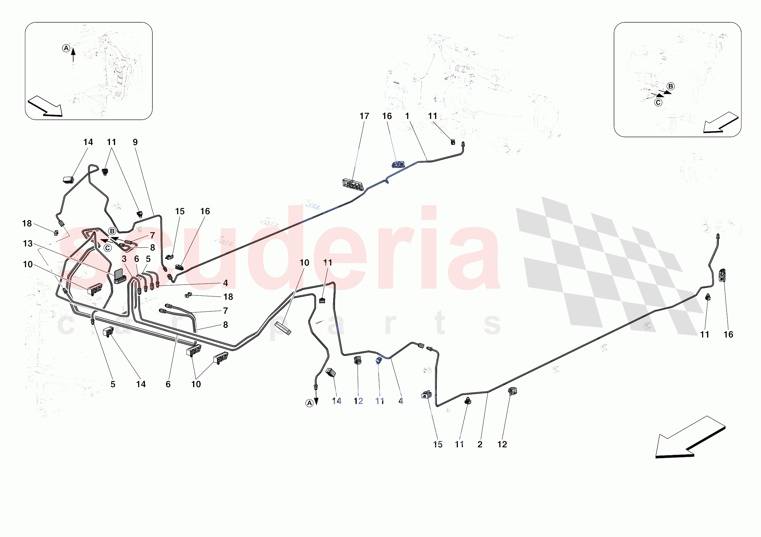 HYDRAULIC BRAKE CONTROL PIPES -APPLICABLE FOR RHD- of Ferrari Ferrari Portofino USA